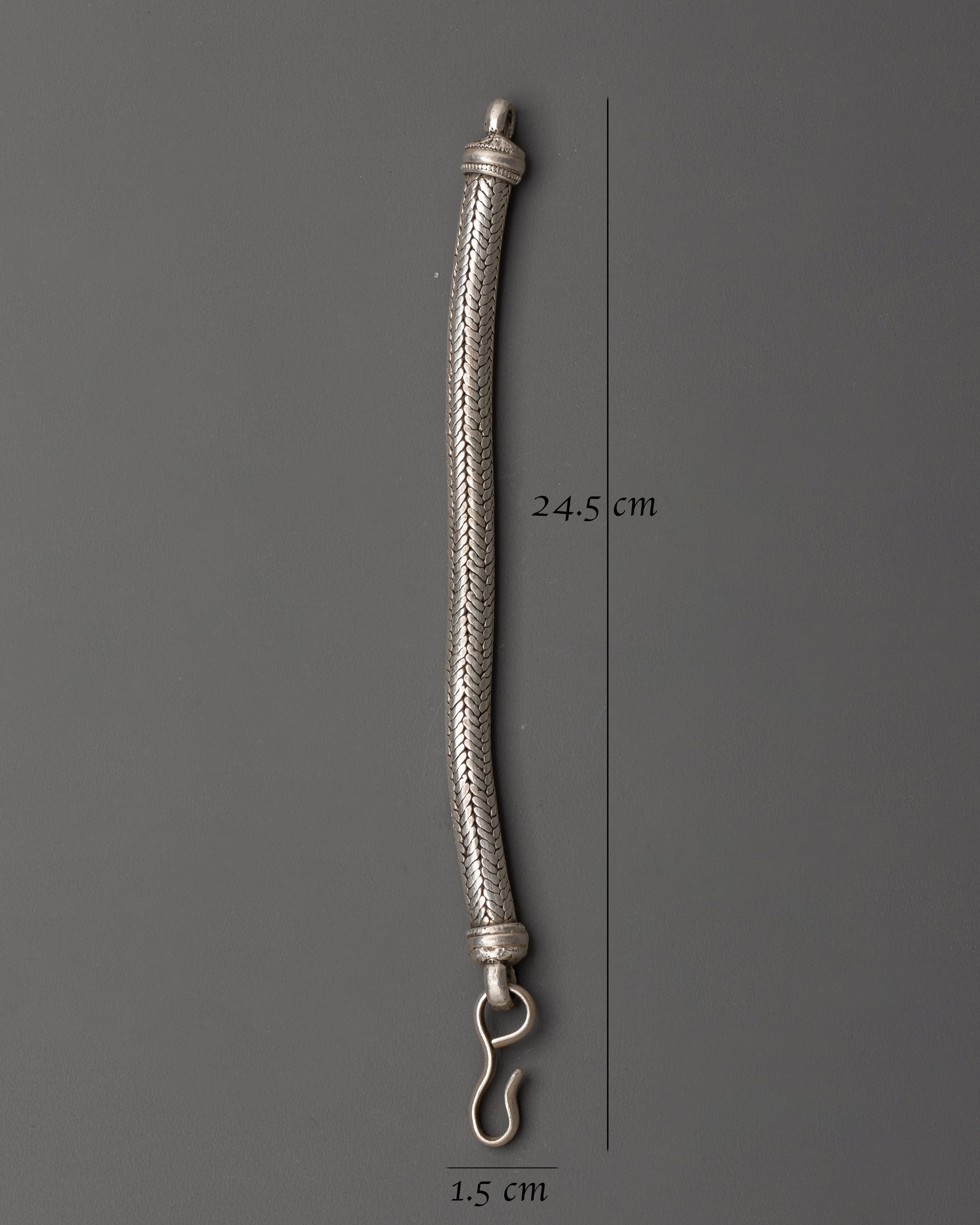 Tibetan Braided Silver Bracelet | Handmade Pure Silver Tribal Bangle