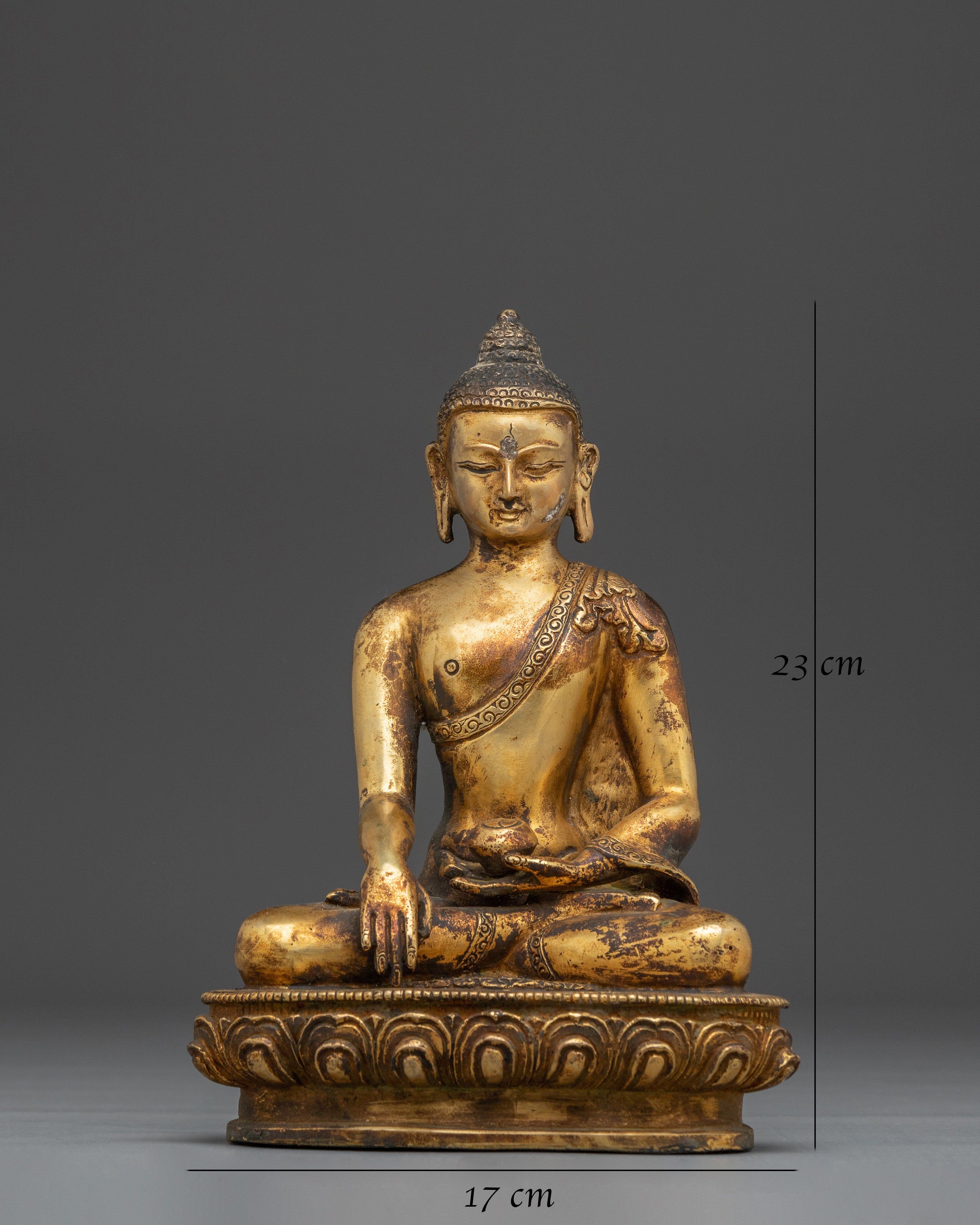 Copper And Gold Plated Shakyamuni Buddha Statue | Symbol of Calm and Divine Knowledge