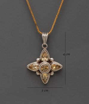 Handcrafted Locket with Golden Topaz | Sterling Silver Locket