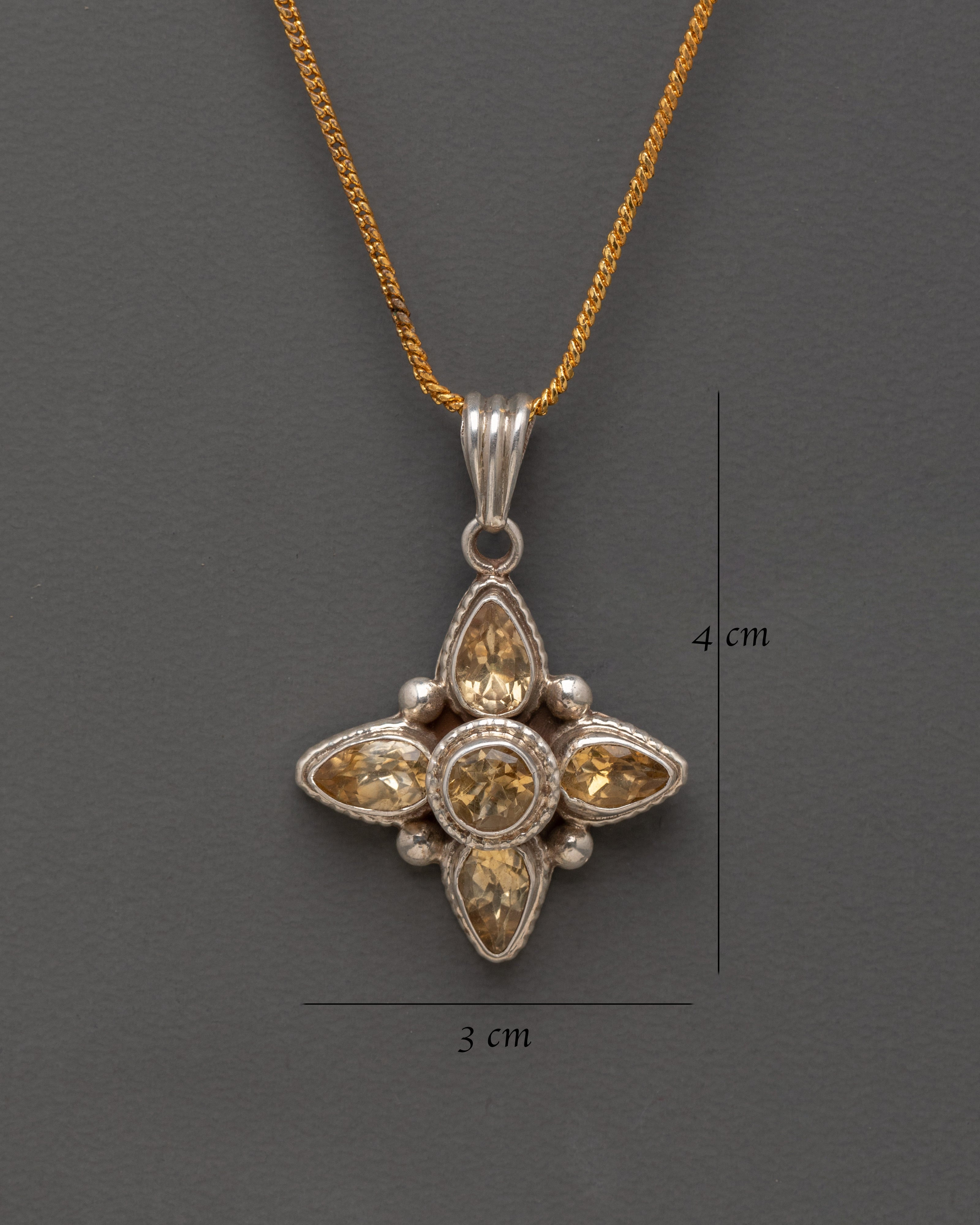 Handcrafted Locket with Golden Topaz | Sterling Silver Locket