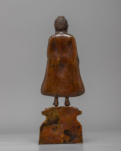 Vintage Standing Shakyamuni Buddha Statue | Capturing the Essence of Enlightenment