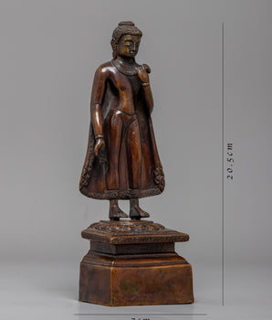 Vintage Standing Shakyamuni Buddha Statue | Capturing the Essence of Enlightenment