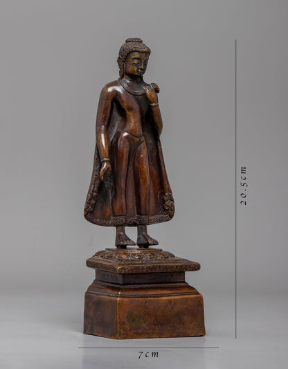 Vintage Standing Shakyamuni Buddha Statue | Capturing the Essence of Enlightenment
