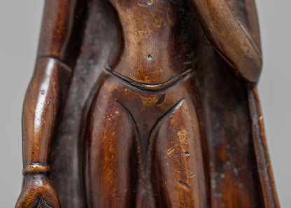 Vintage Standing Shakyamuni Buddha Statue | Capturing the Essence of Enlightenment