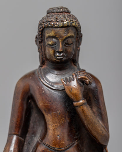 Vintage Standing Shakyamuni Buddha Statue | Capturing the Essence of Enlightenment