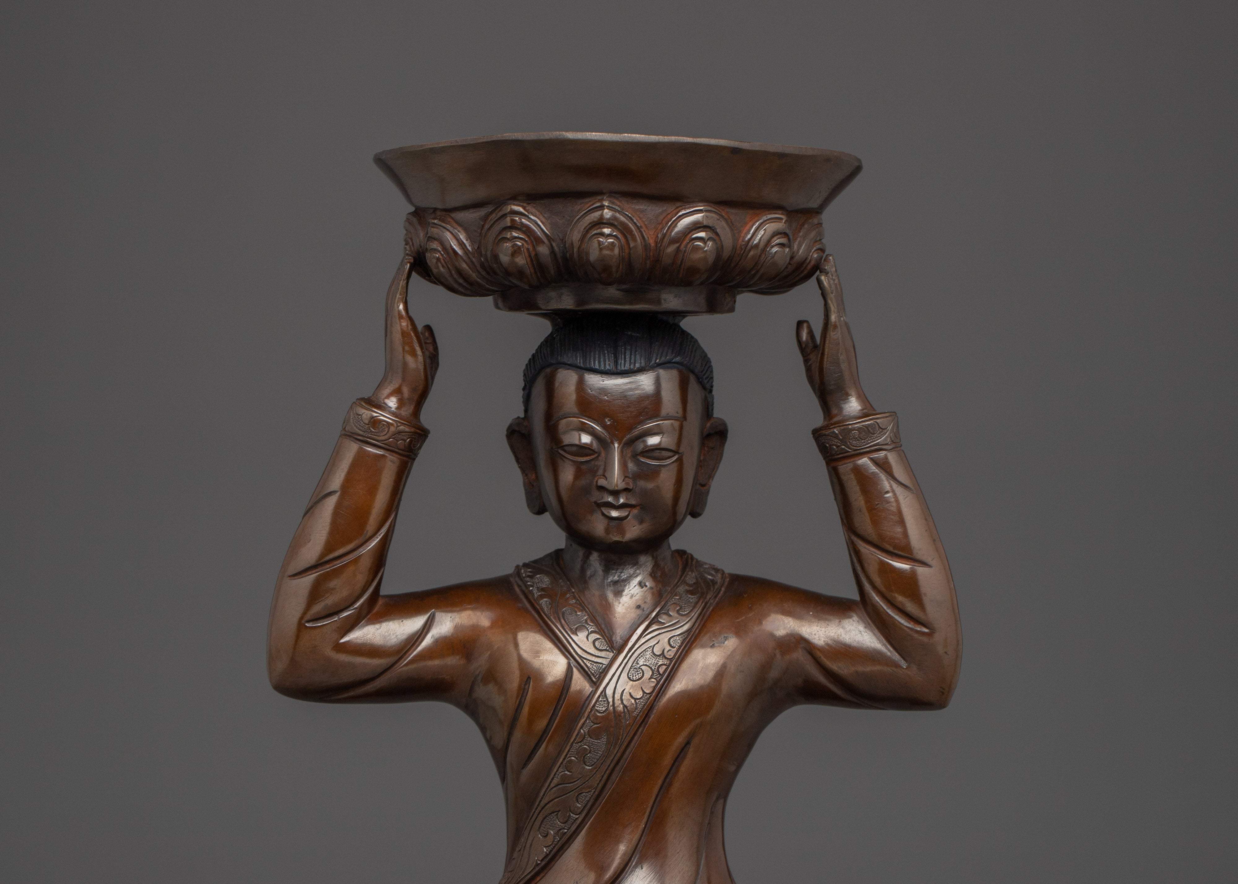 Copper Lamp Stand | Handcrafted Spiritual Lamp