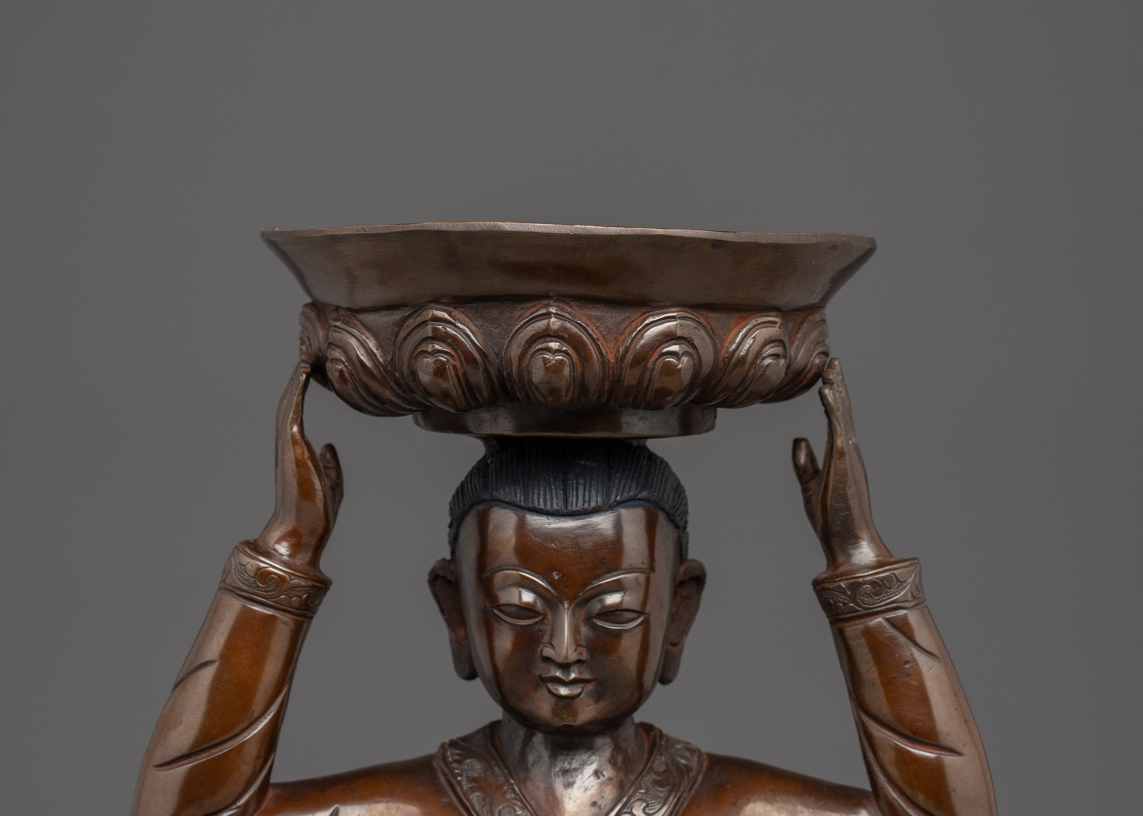 Copper Lamp Stand | Handcrafted Spiritual Lamp