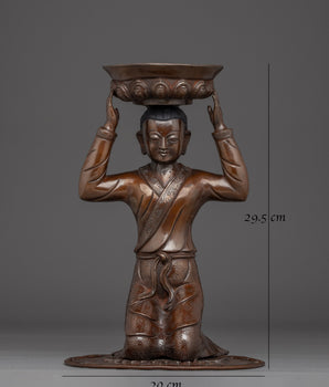 Copper Lamp Stand | Handcrafted Spiritual Lamp