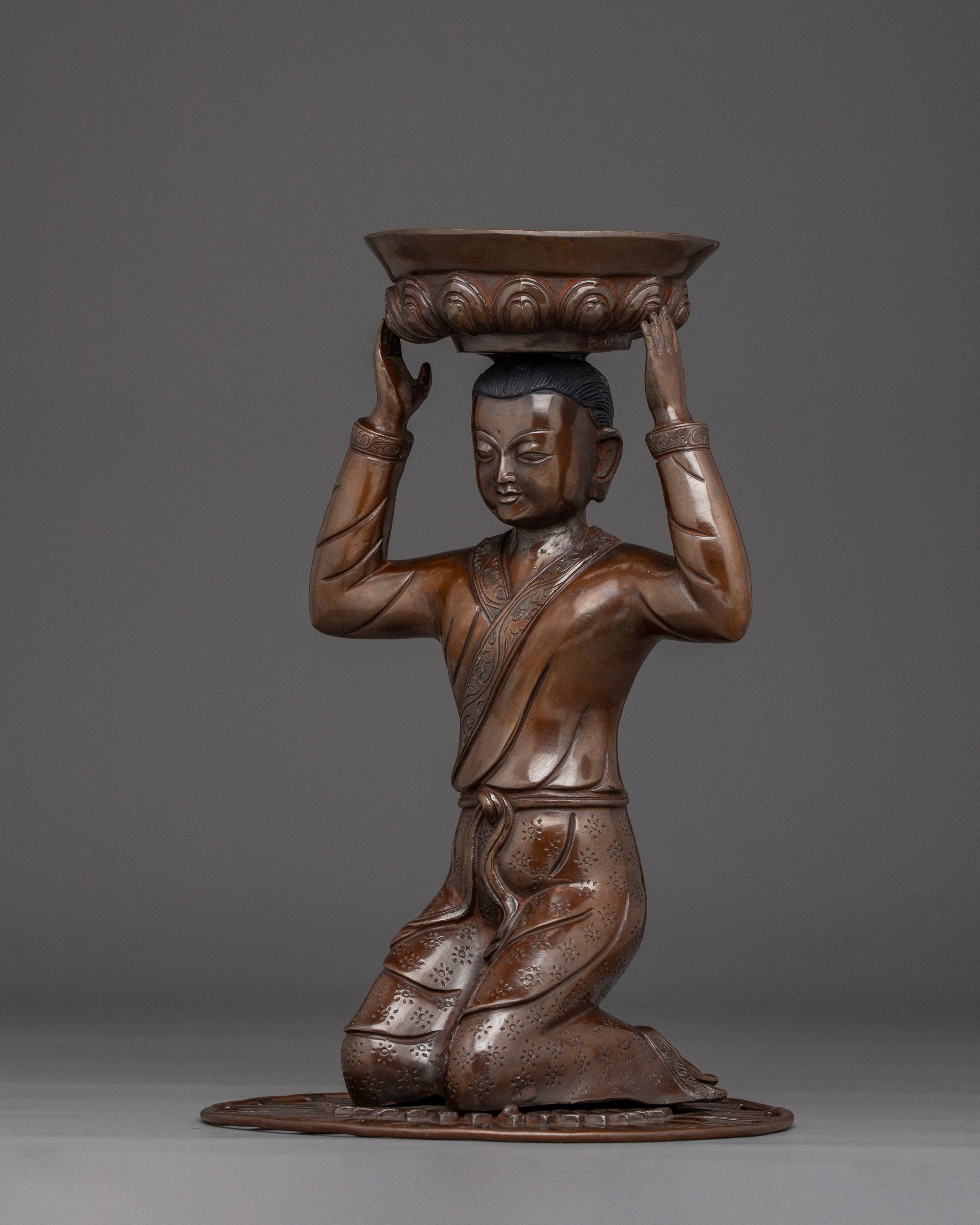 Copper Lamp Stand | Handcrafted Spiritual Lamp