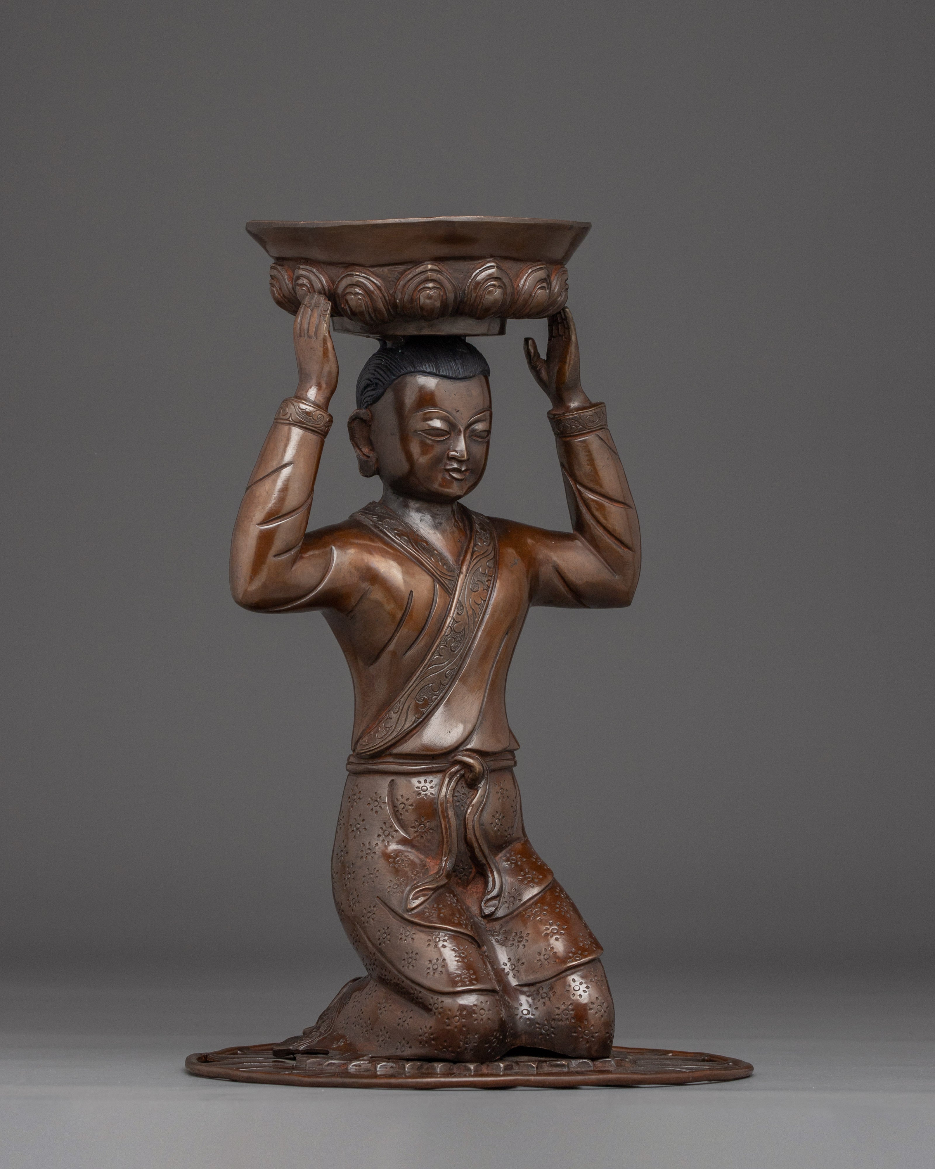 Copper Lamp Stand | Handcrafted Spiritual Lamp