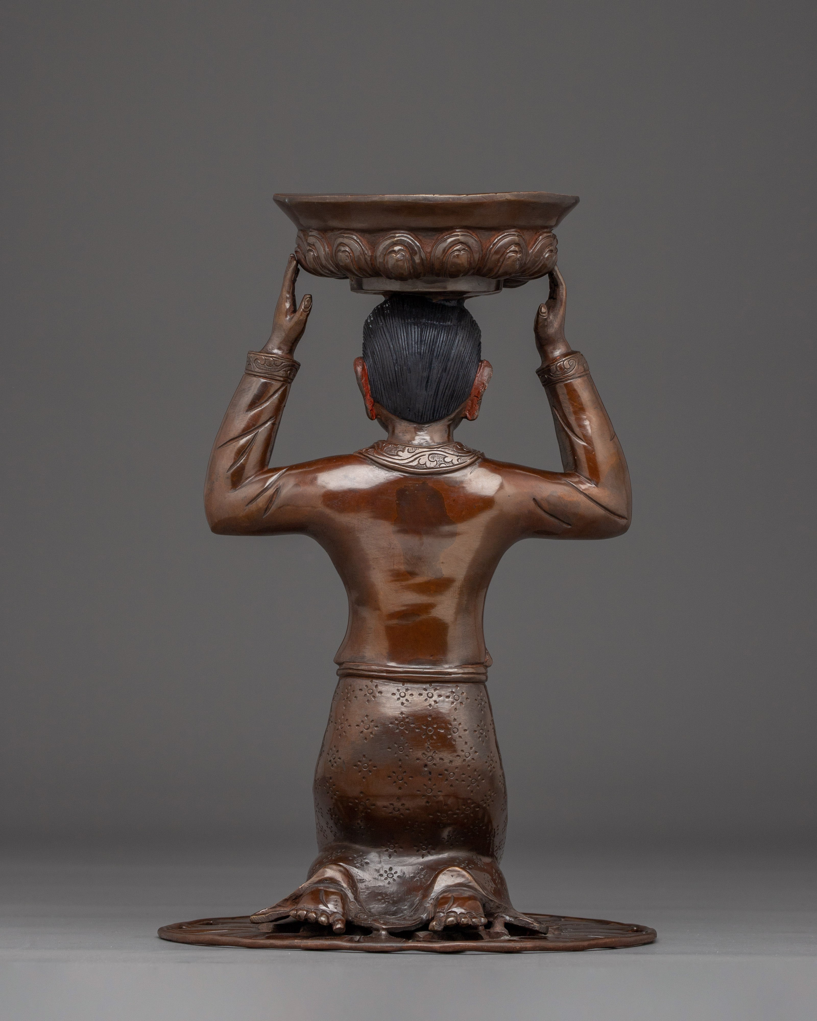 Copper Lamp Stand | Handcrafted Spiritual Lamp