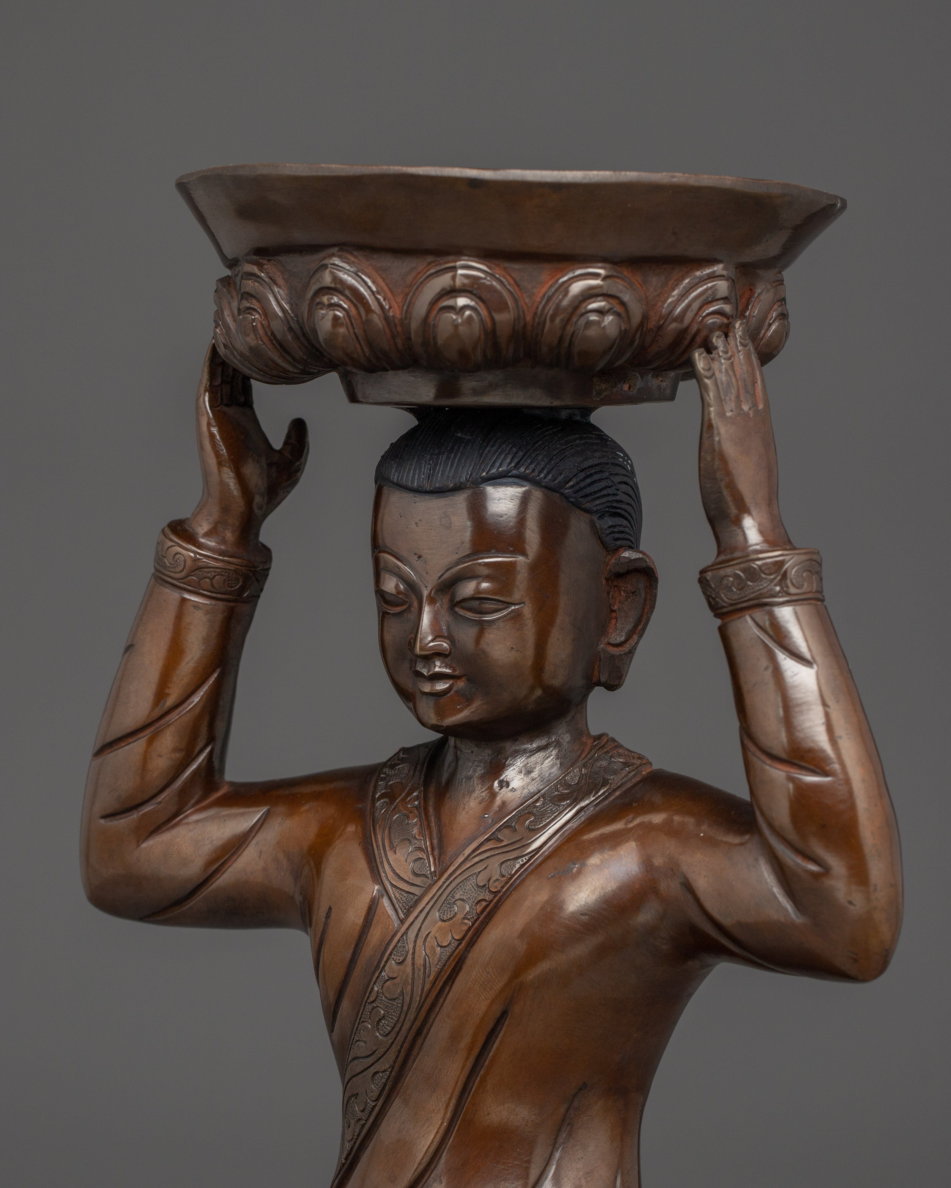 Copper Lamp Stand | Handcrafted Spiritual Lamp