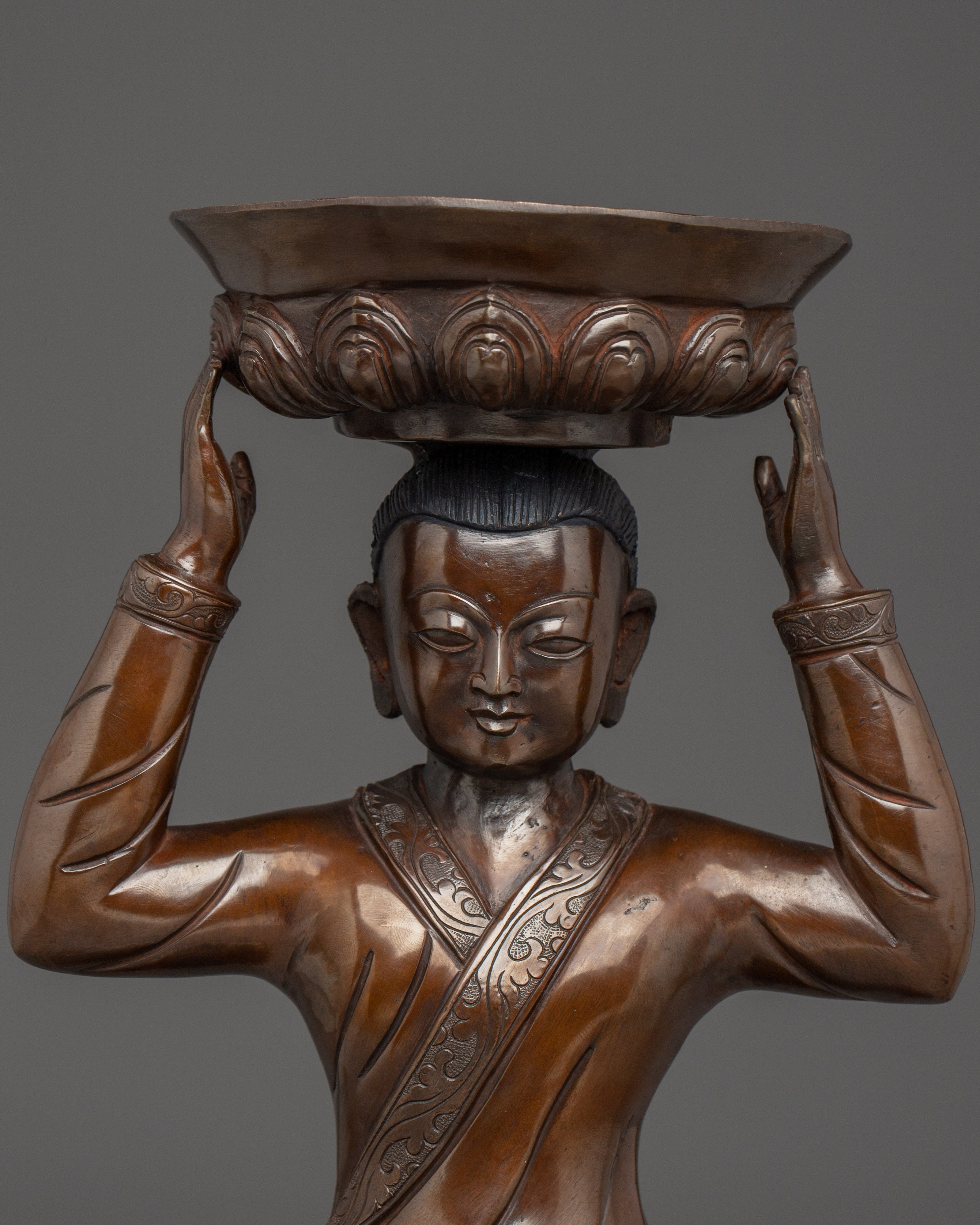 Copper Lamp Stand | Handcrafted Spiritual Lamp