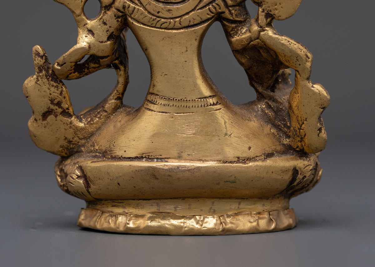 Handmade Spiritual Green Tara Statue | Brass Shyama Tara Figurine for Meditation