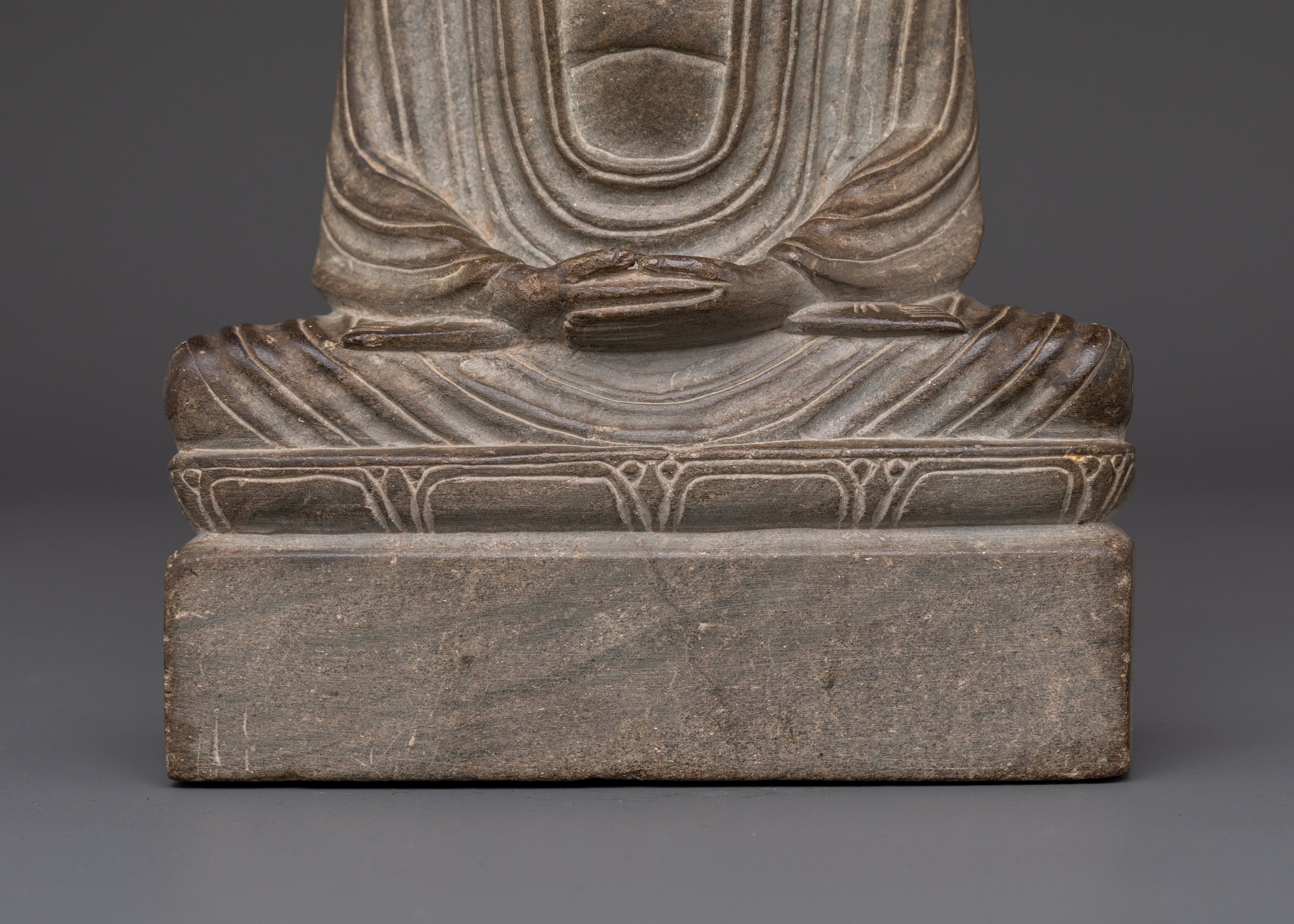 Sacred Amitabha Buddha Sculpture | Handcrafted Stone Buddha Statue for Meditation