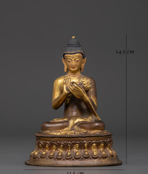 Handcrafted Vairocana Statue | Oxidized Copper & Gold Plated Buddhist Deity Sculpture