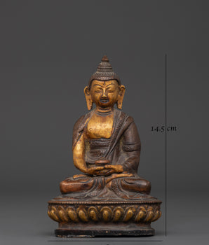 Amitabha Pure Land Buddha Statue | Oxidized Copper Buddhist Statue