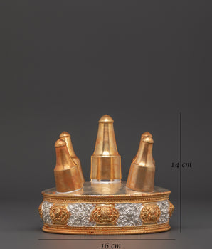 Tibetan Ritual Torma with Five Spires | Buddhist Altar Offering Symbol