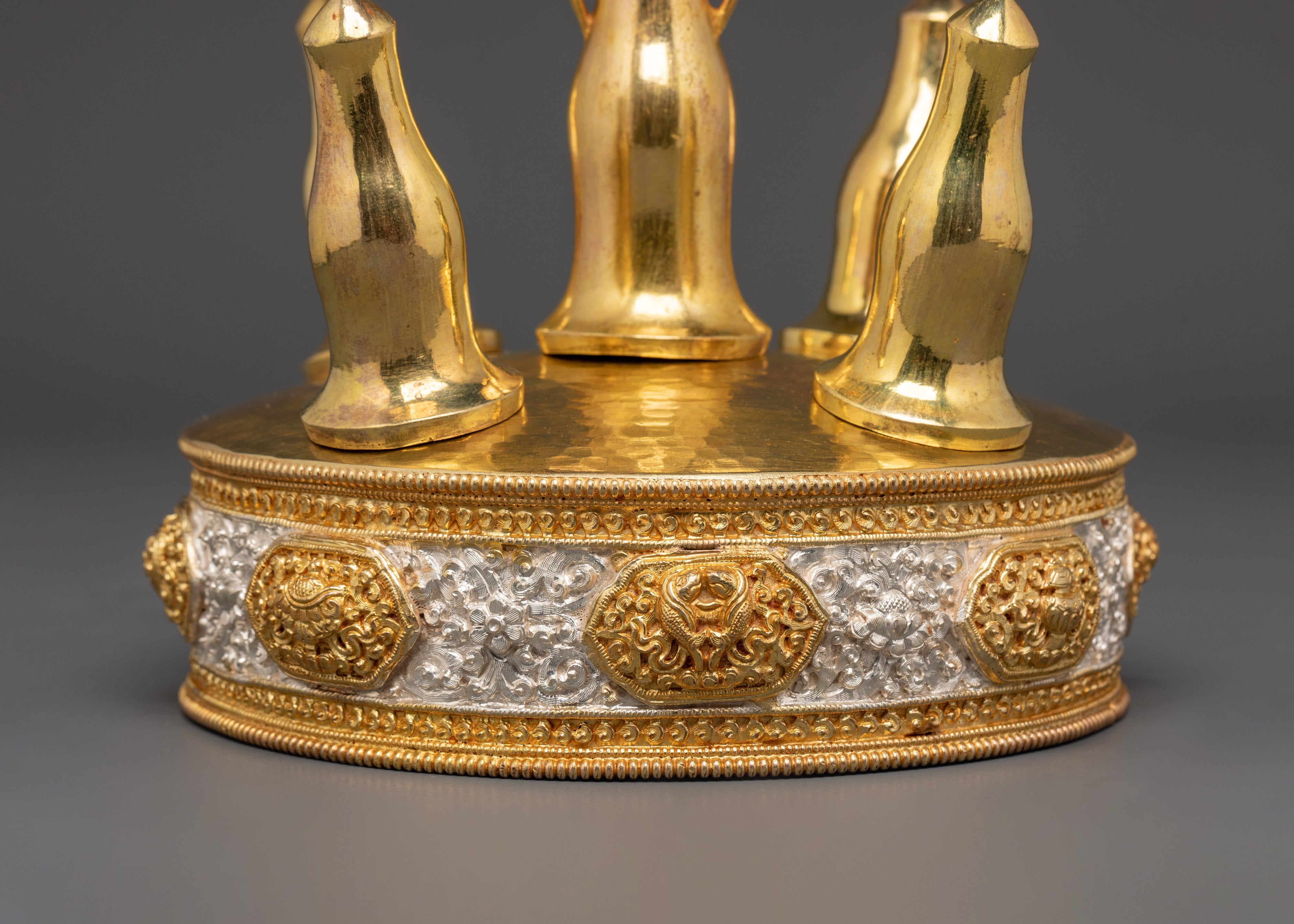Buddhist Torma Altar Tool | Tibetan Ritual Offering with Moon and Sun Symbols
