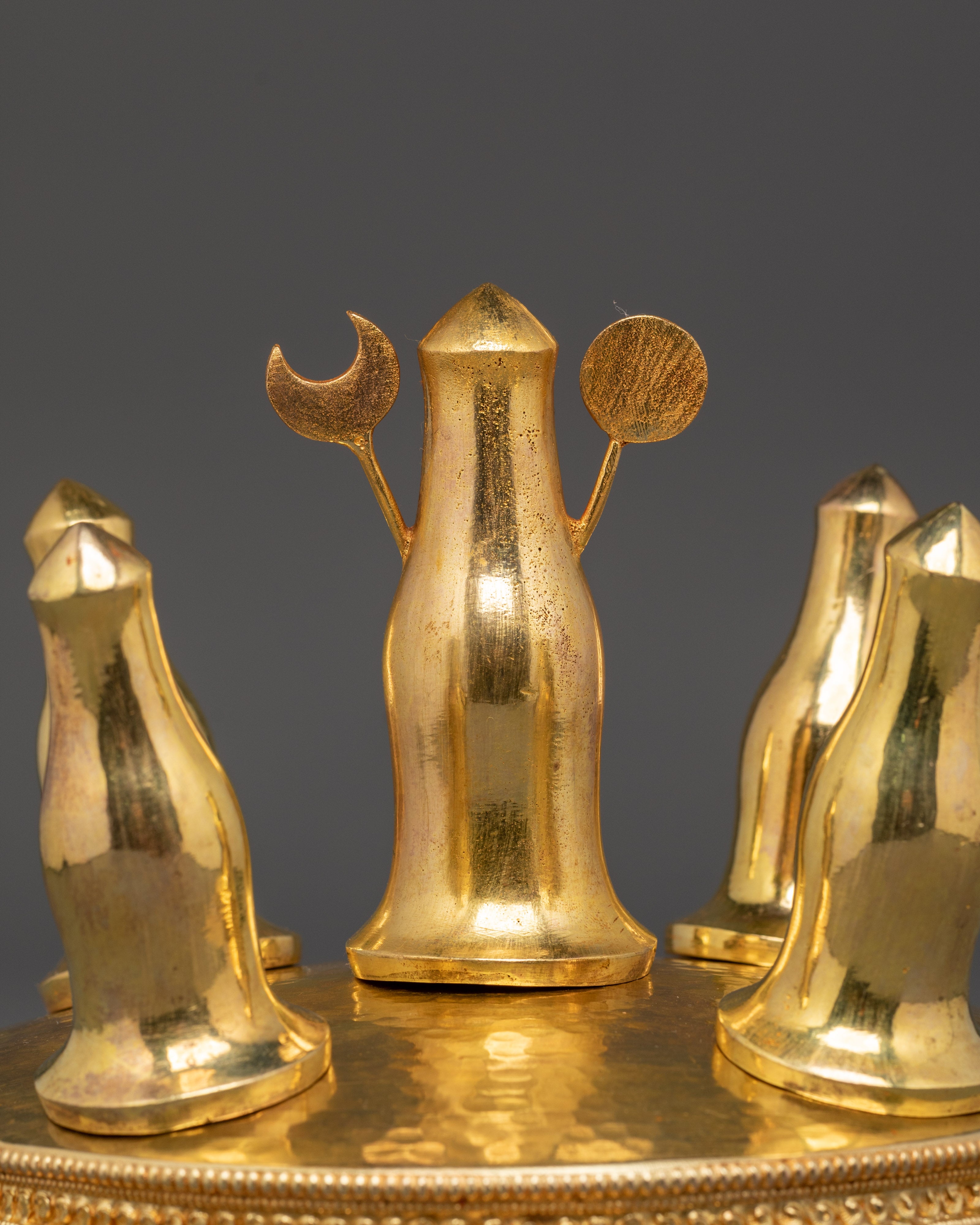 Buddhist Torma Altar Tool | Tibetan Ritual Offering with Moon and Sun Symbols