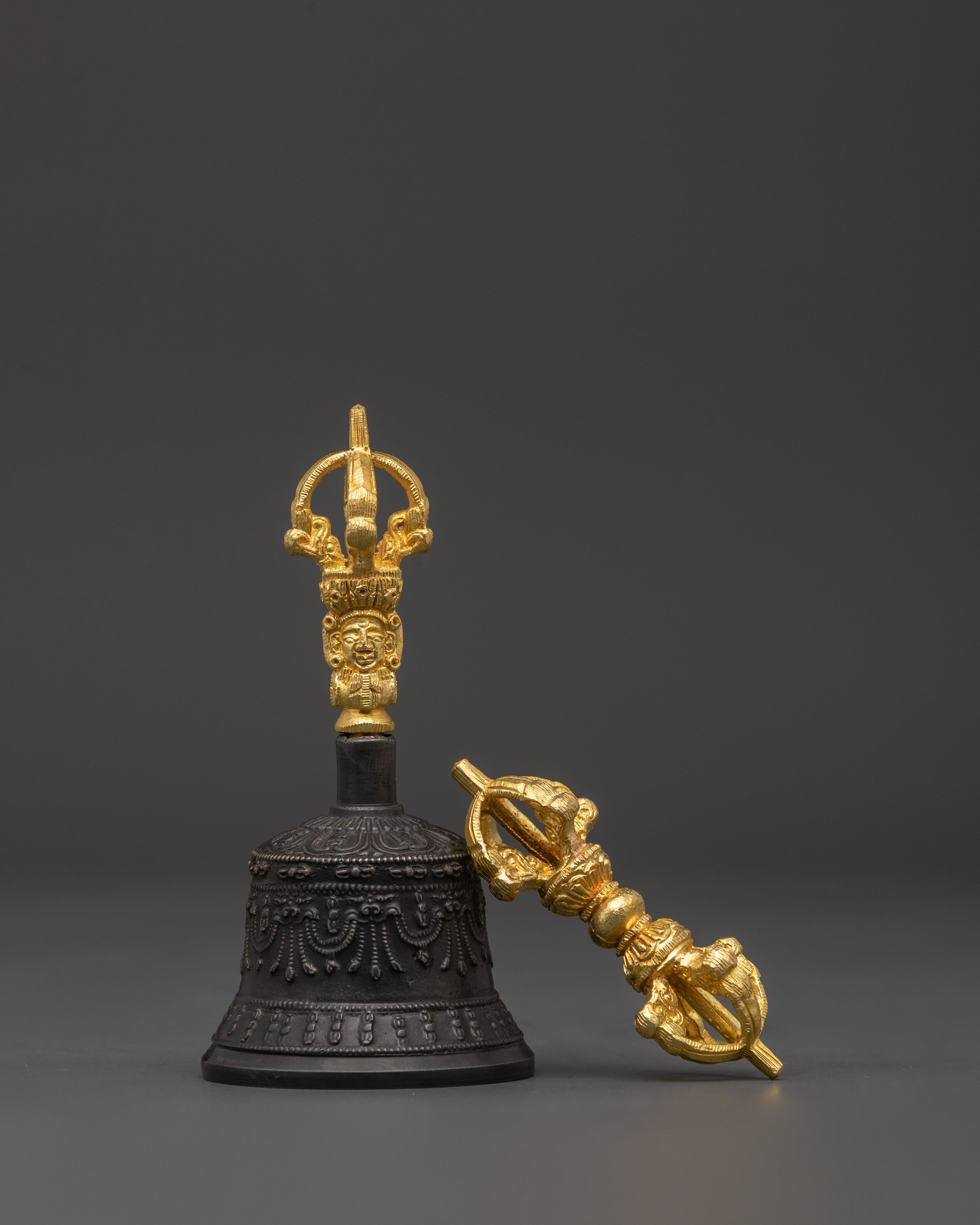 Tibetan Bell and Vajra Ritual Set | Ritual Tools for Buddhist Ceremonies and Meditation