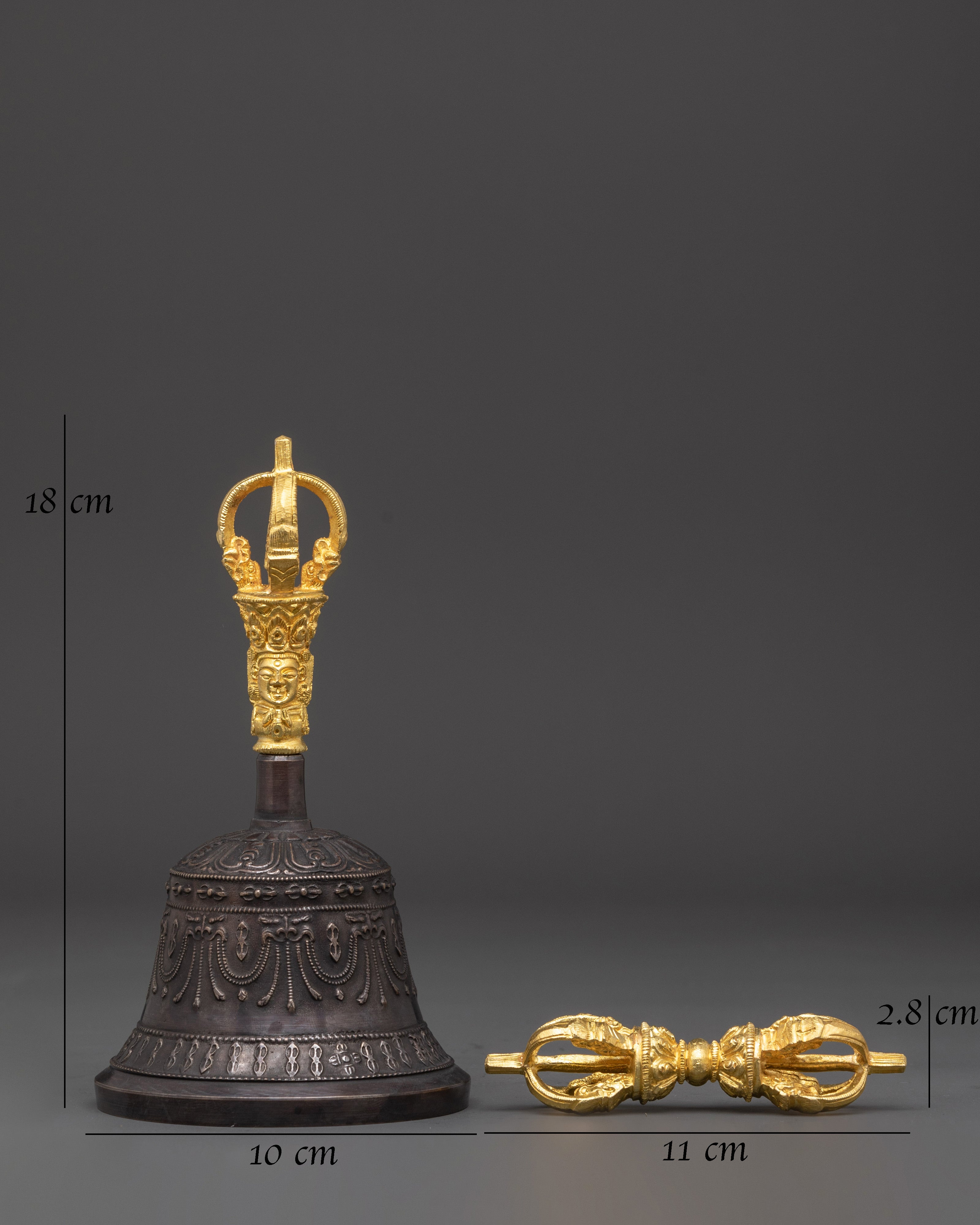 Meditation Bell and Vajra Set | Traditional Buddhist Ritual Instrument
