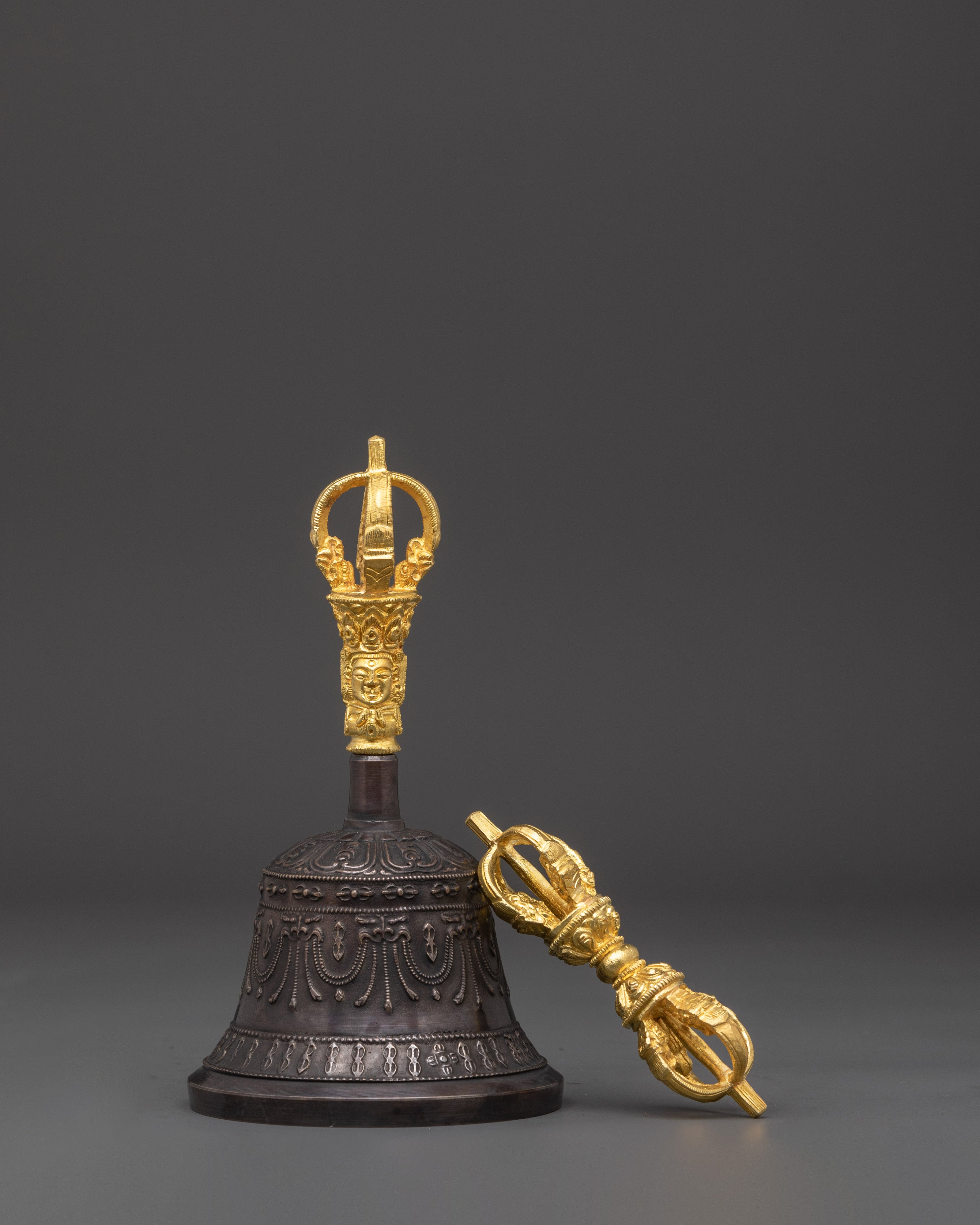 Meditation Bell and Vajra Set | Traditional Buddhist Ritual Instrument