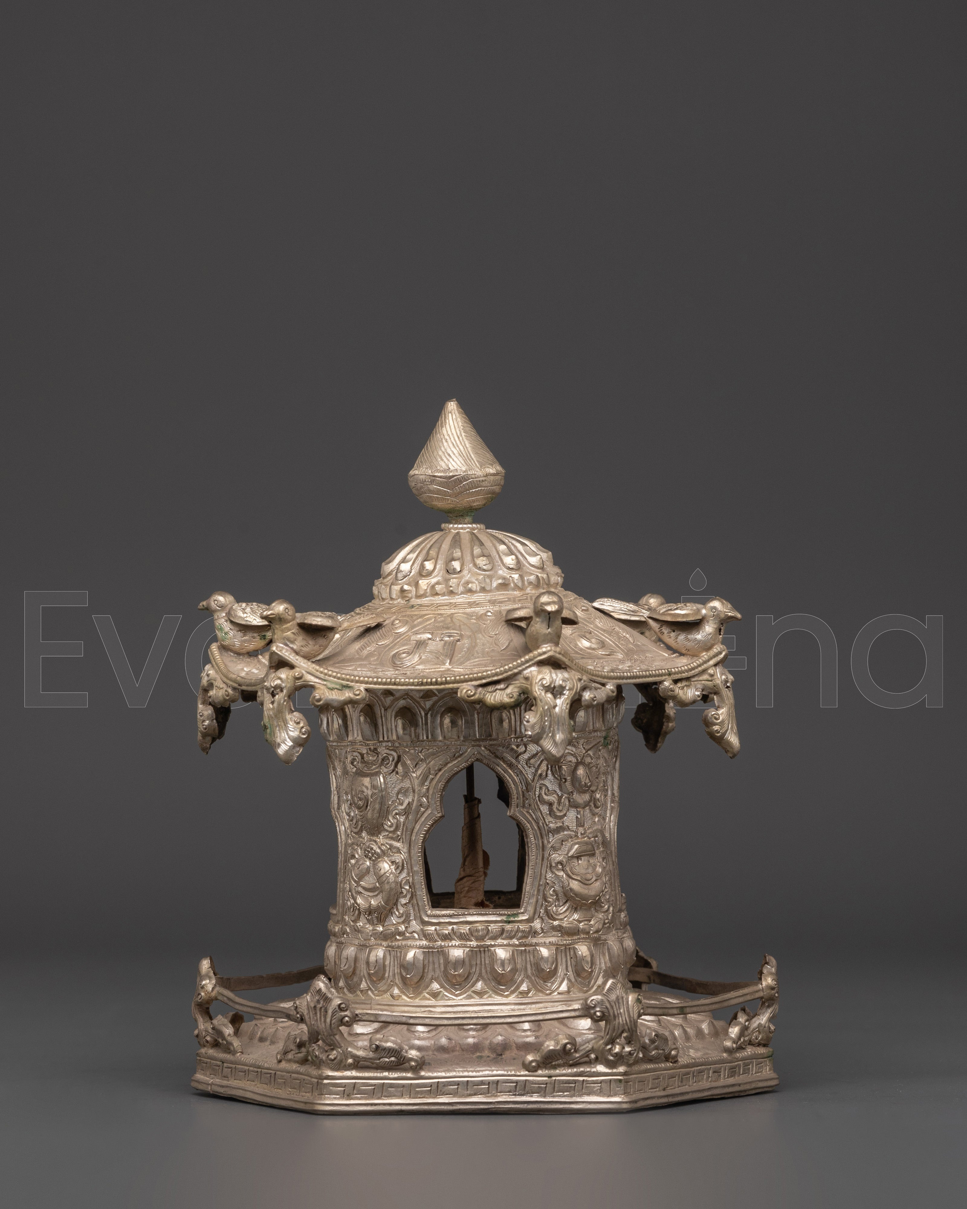Silver Plated Prayer Wheel