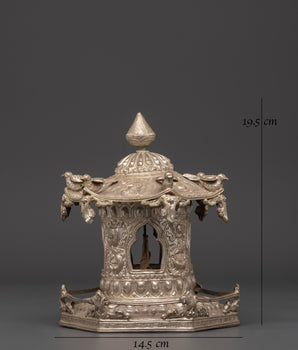 Copper And Silver Plated Prayer Wheel | Tibetan Buddhist Prayer Wheel