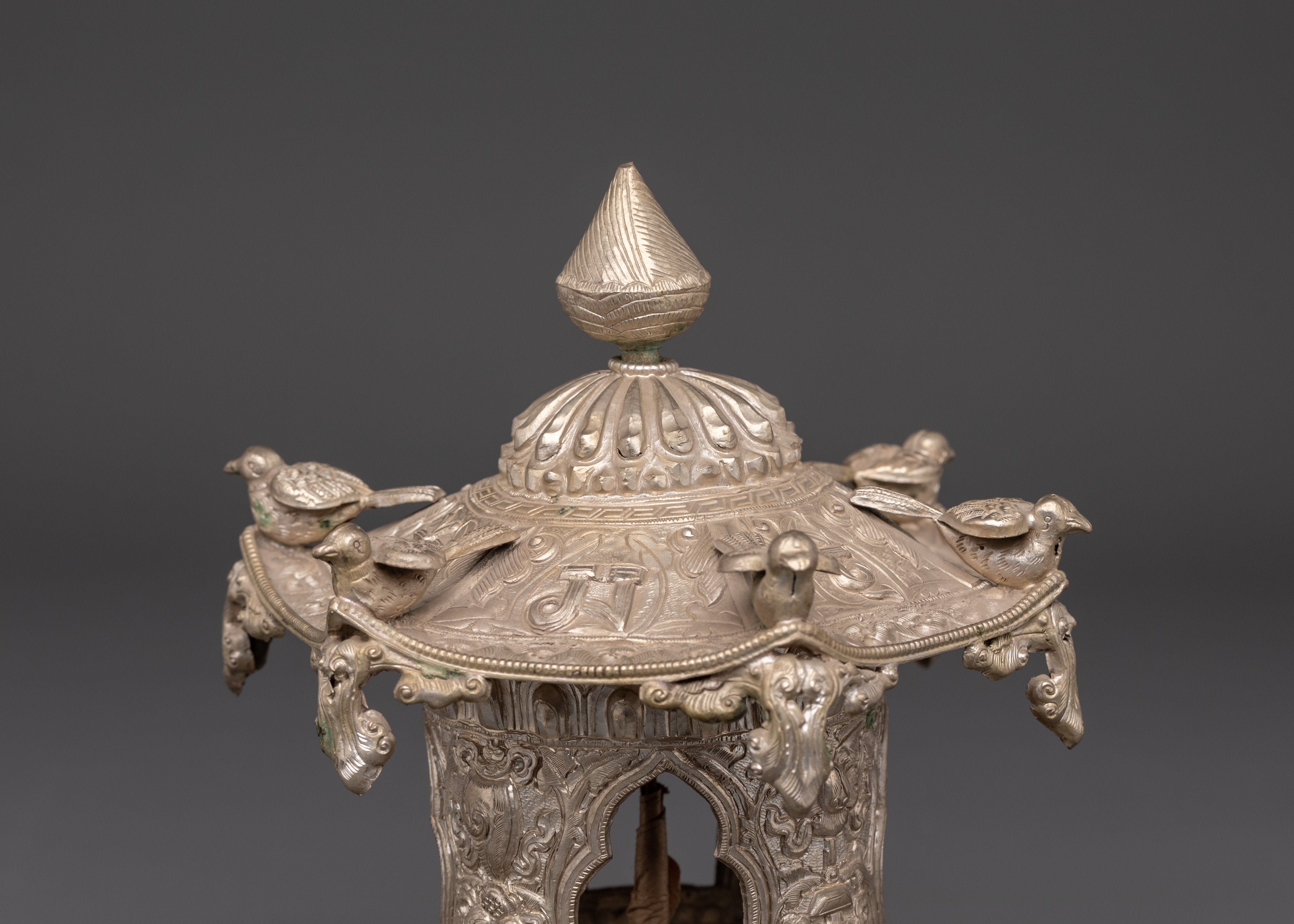 Copper And Silver Plated Prayer Wheel | Tibetan Buddhist Prayer Wheel