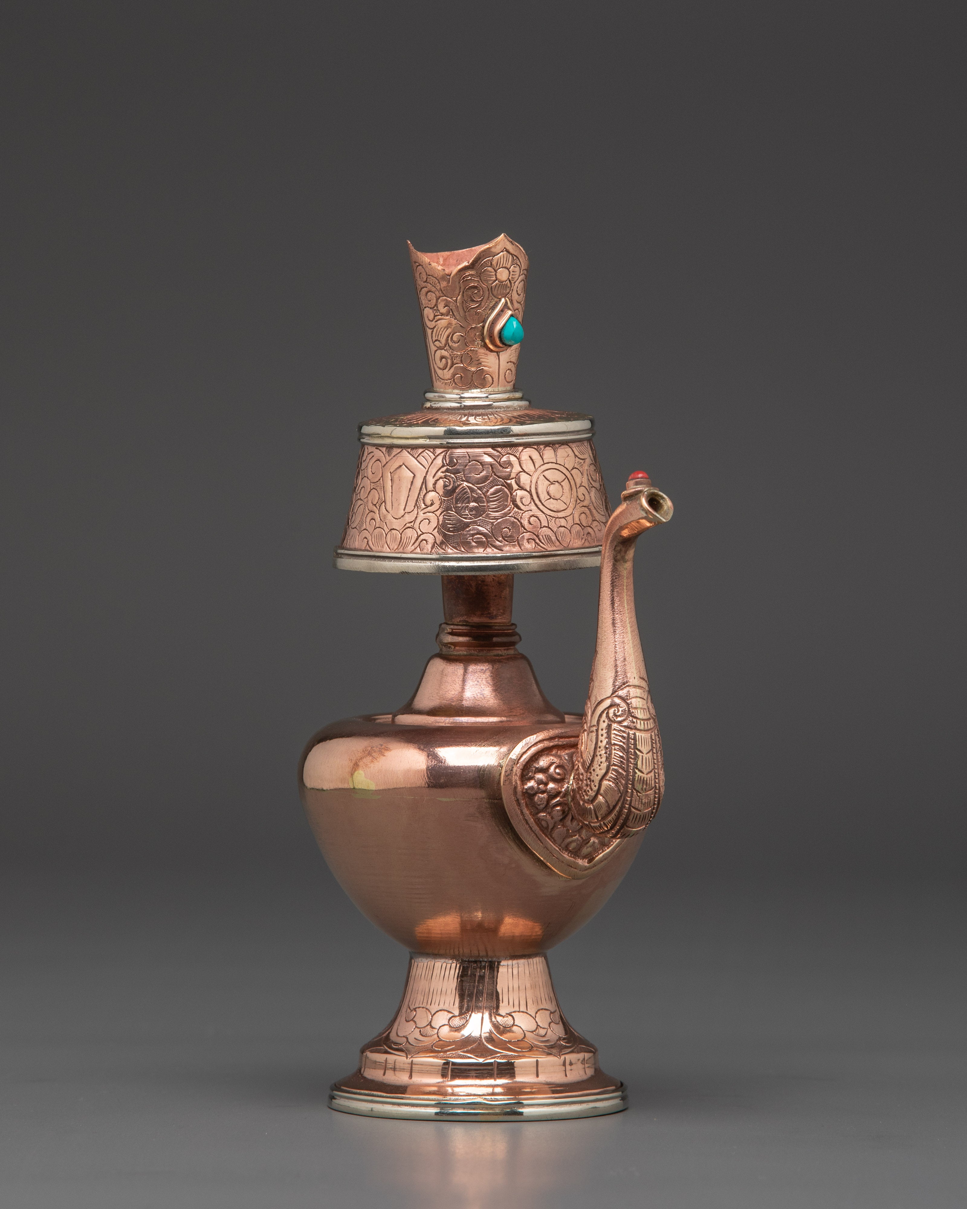 Handmade Altar Ritual Bhumba | Traditional Copper Buddhist Offering Vase