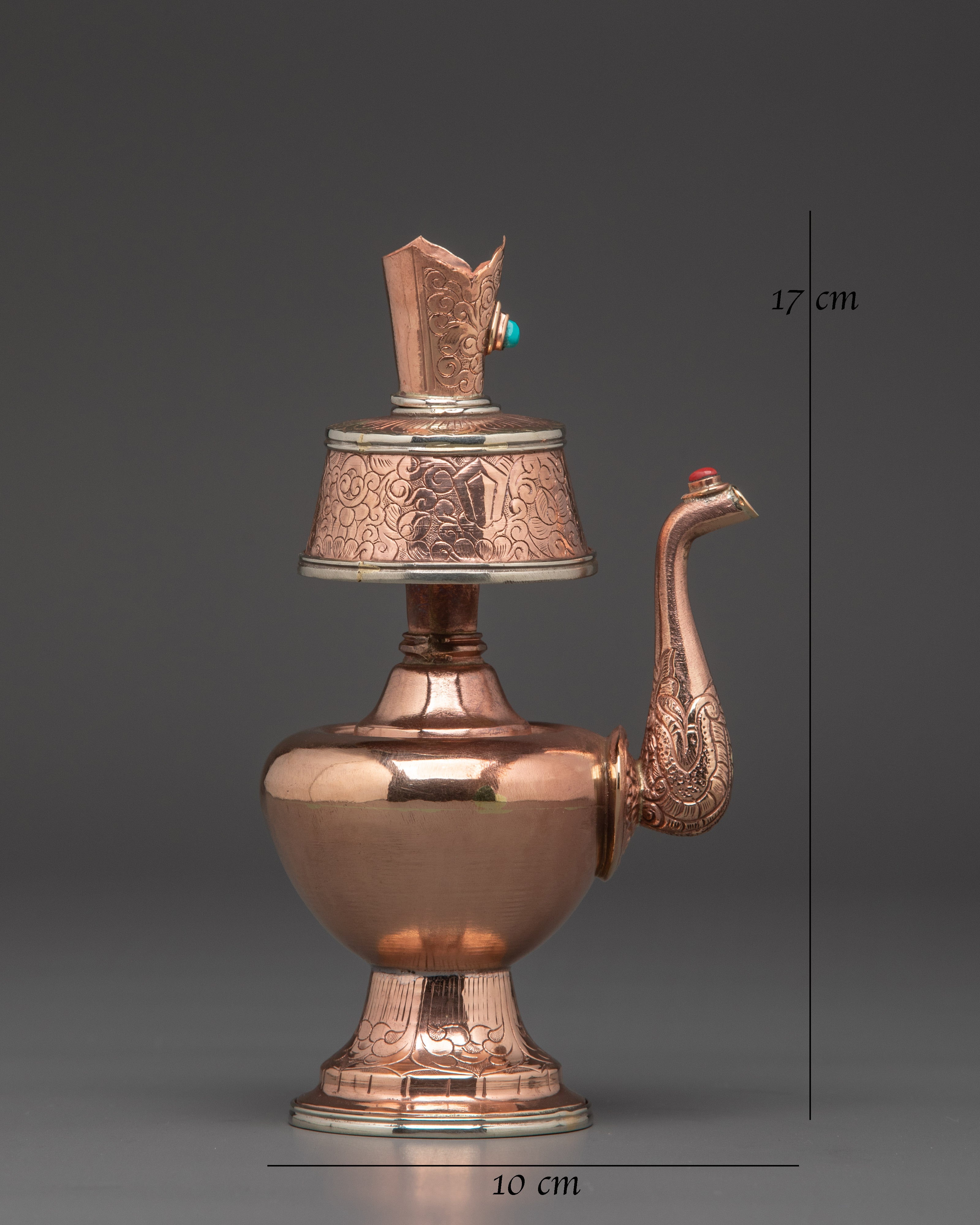 Handmade Altar Ritual Bhumba | Traditional Copper Buddhist Offering Vase