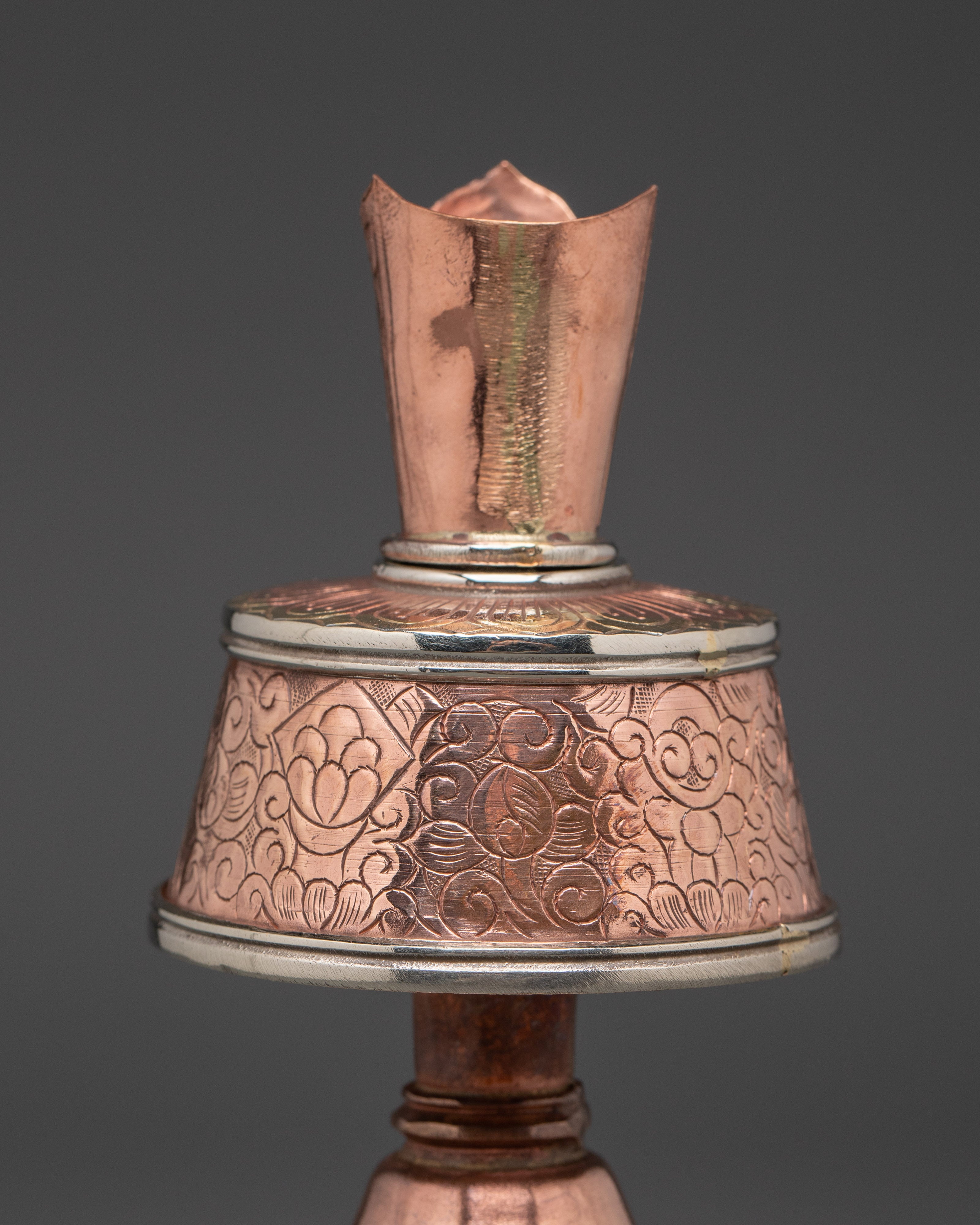 Handmade Altar Ritual Bhumba | Traditional Copper Buddhist Offering Vase