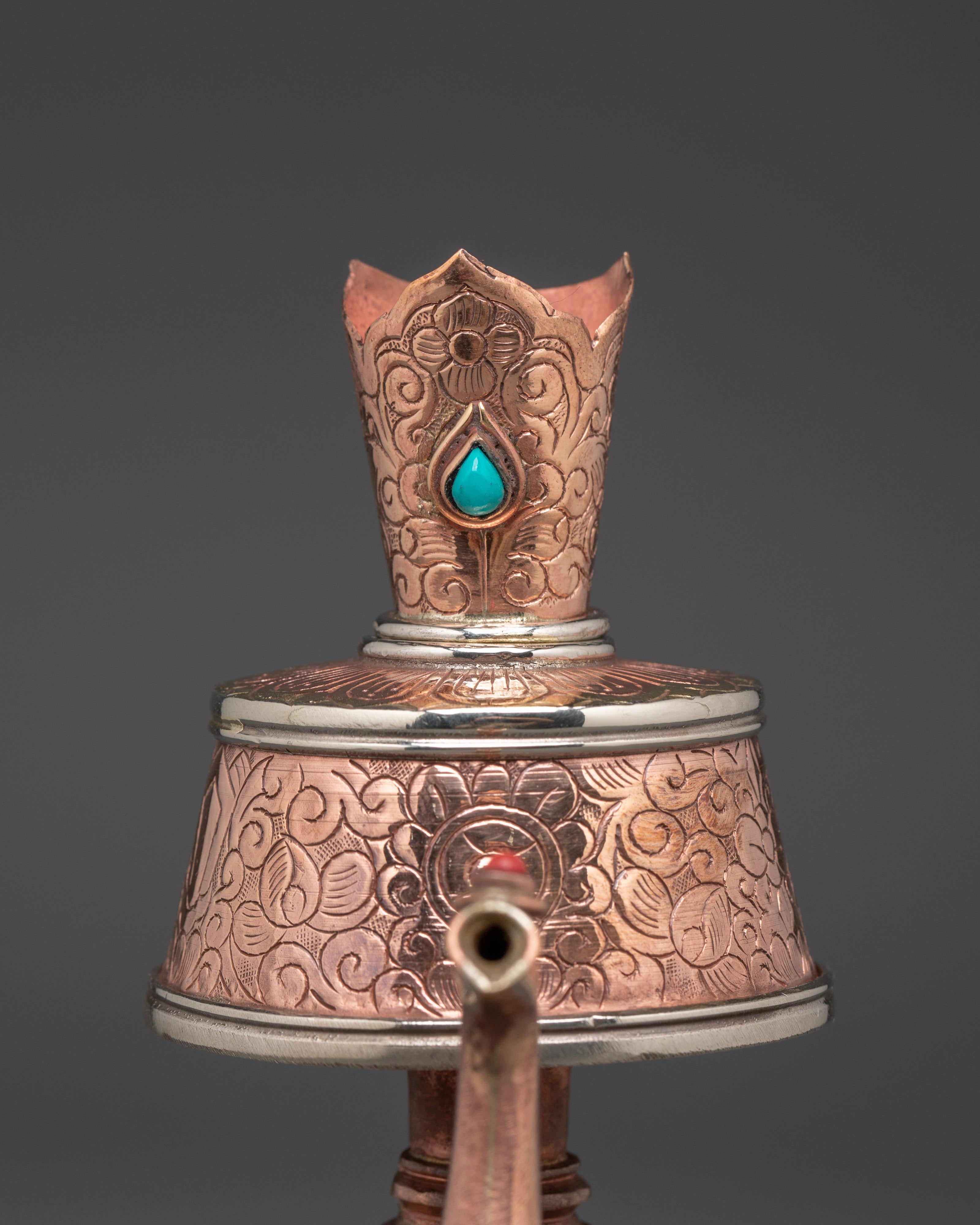 Handmade Altar Ritual Bhumba | Traditional Copper Buddhist Offering Vase