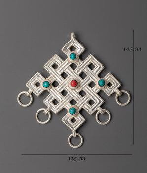 Handcrafted Endless Knot with Artificial Stones | Tibetan talisman
