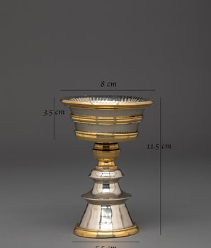 Handcrafted Sacred Butter Lamp for Tibetan Rituals and Meditation | Meditation & Puja Lamp