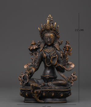 Antique Finishing Green Tara Statue | Mother of Liberation