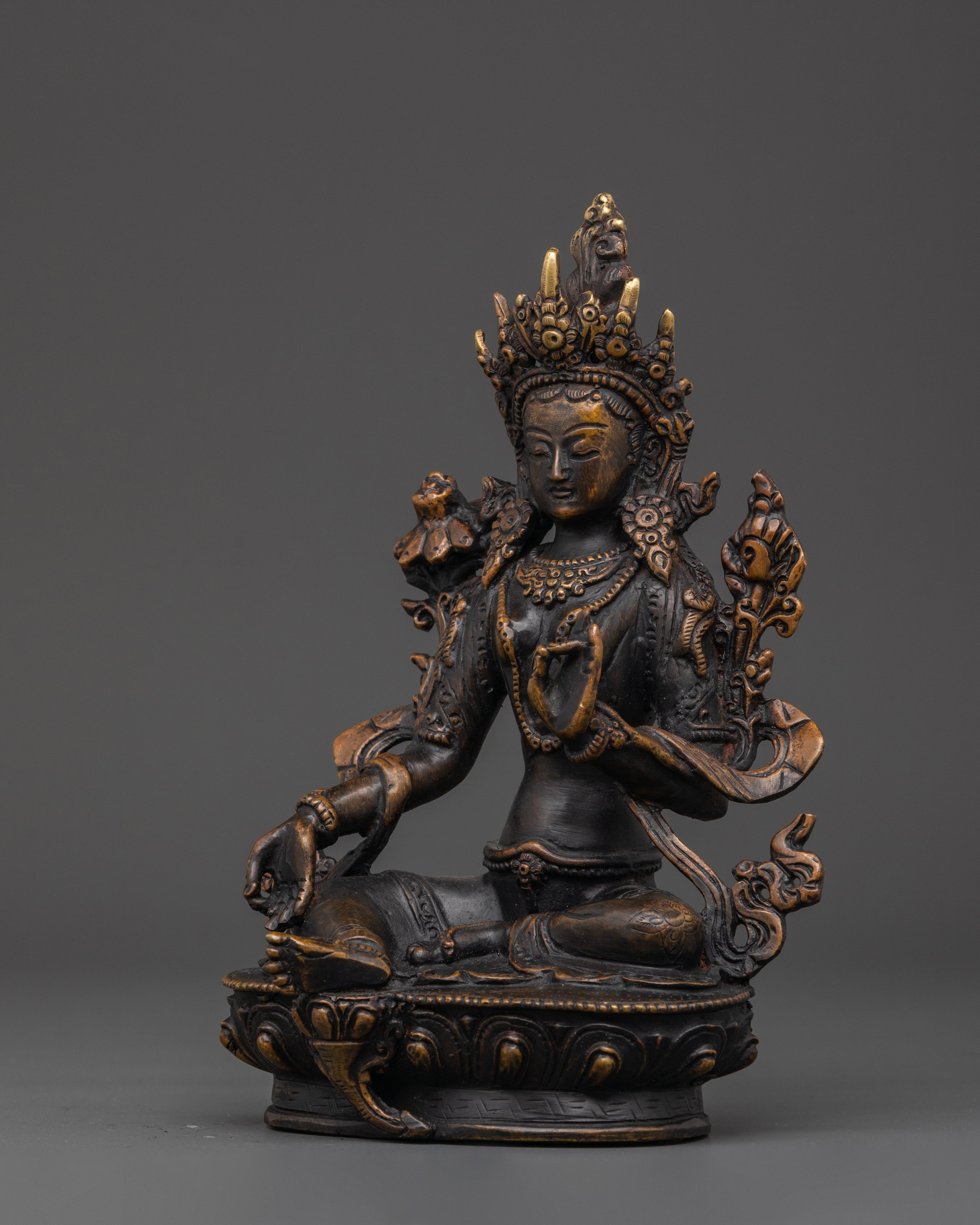 Antique Finishing Green Tara Statue | Mother of Liberation