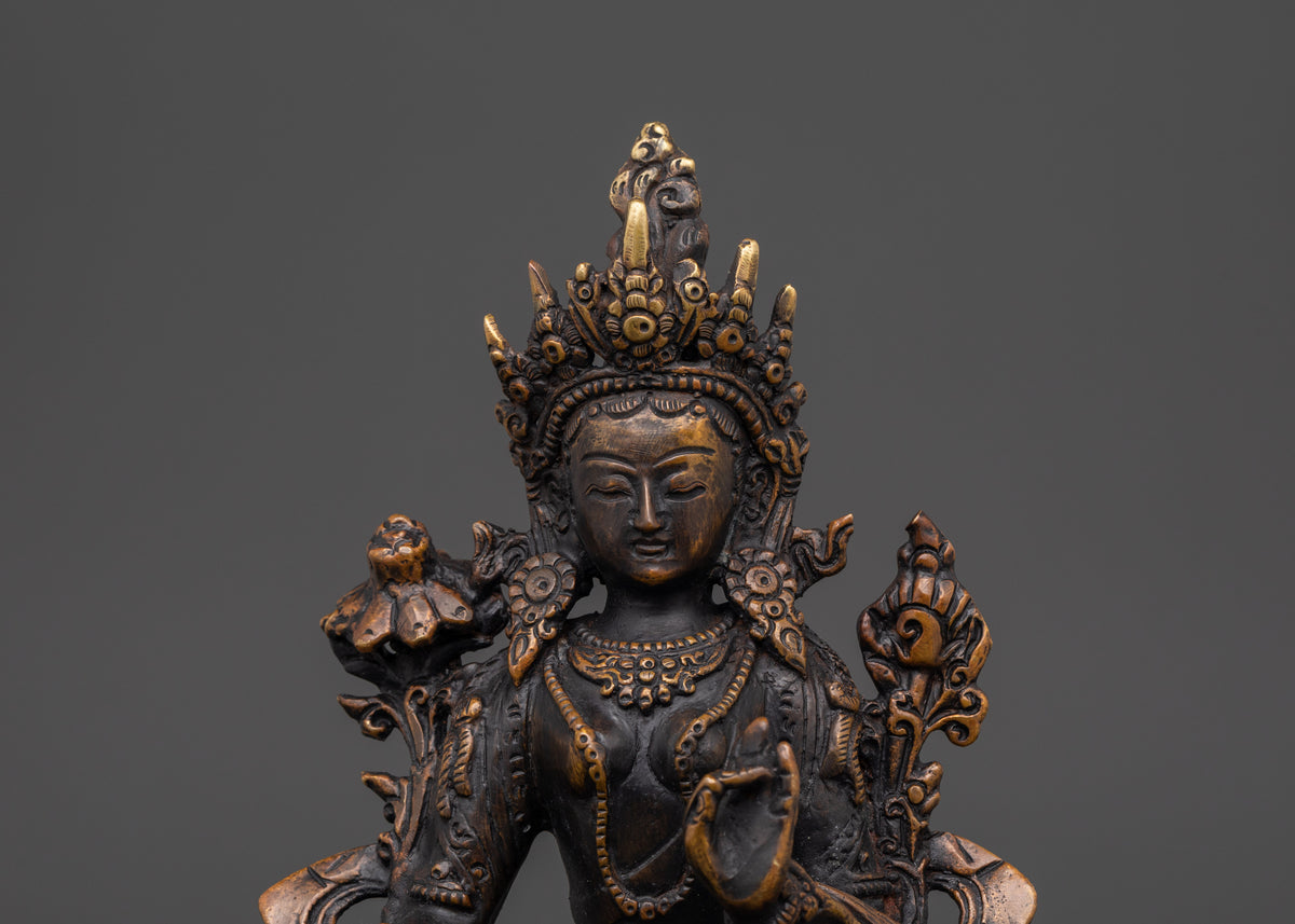 Antique Finishing Green Tara Statue | Mother of Liberation
