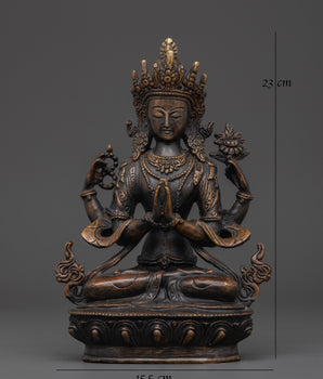 Four Armed Chenrezig Statues | Embodiment of Compassion | Home Decor