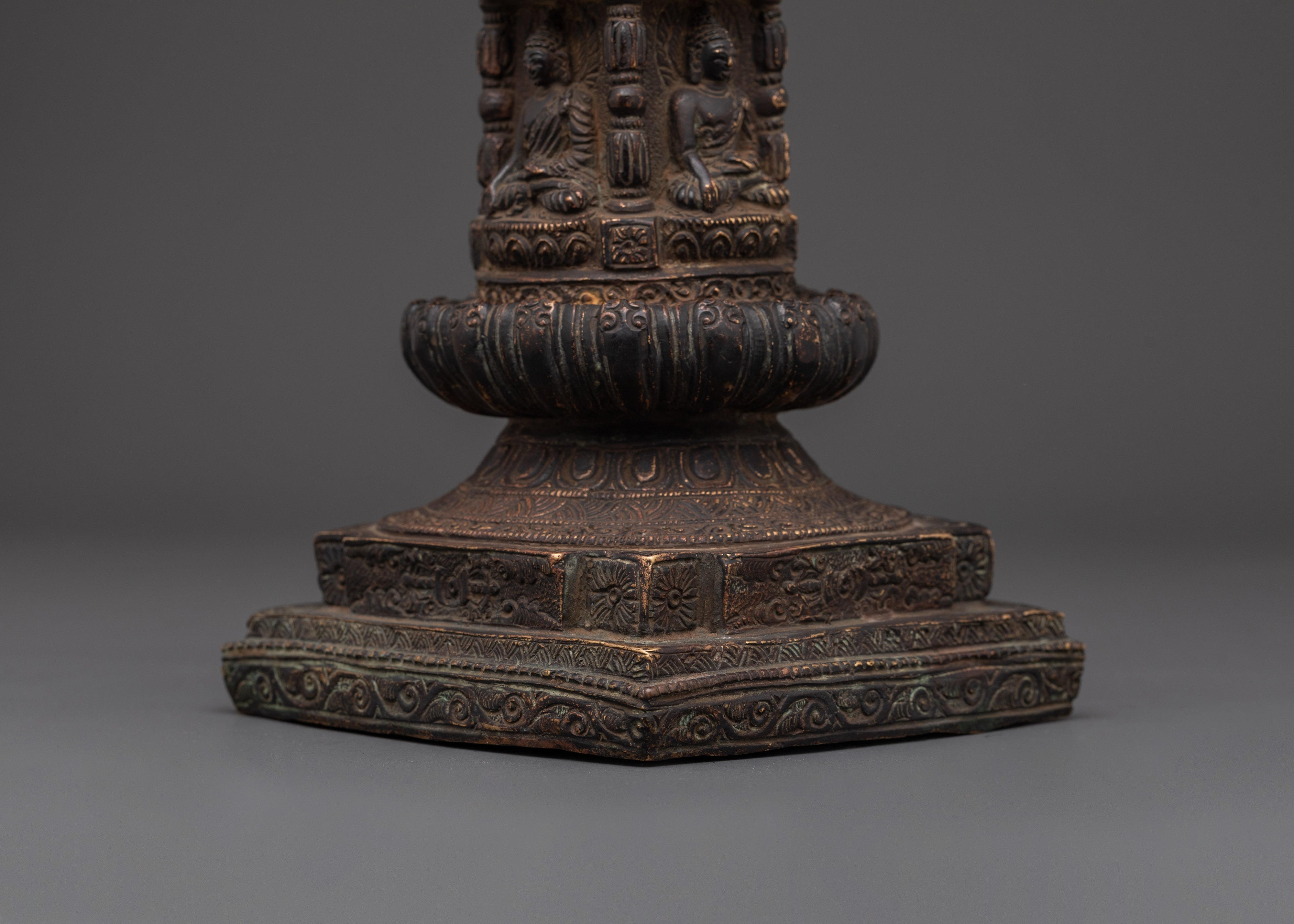 Spiritual Buddhist Stupa | Handcrafted Copper Stupa for Meditation