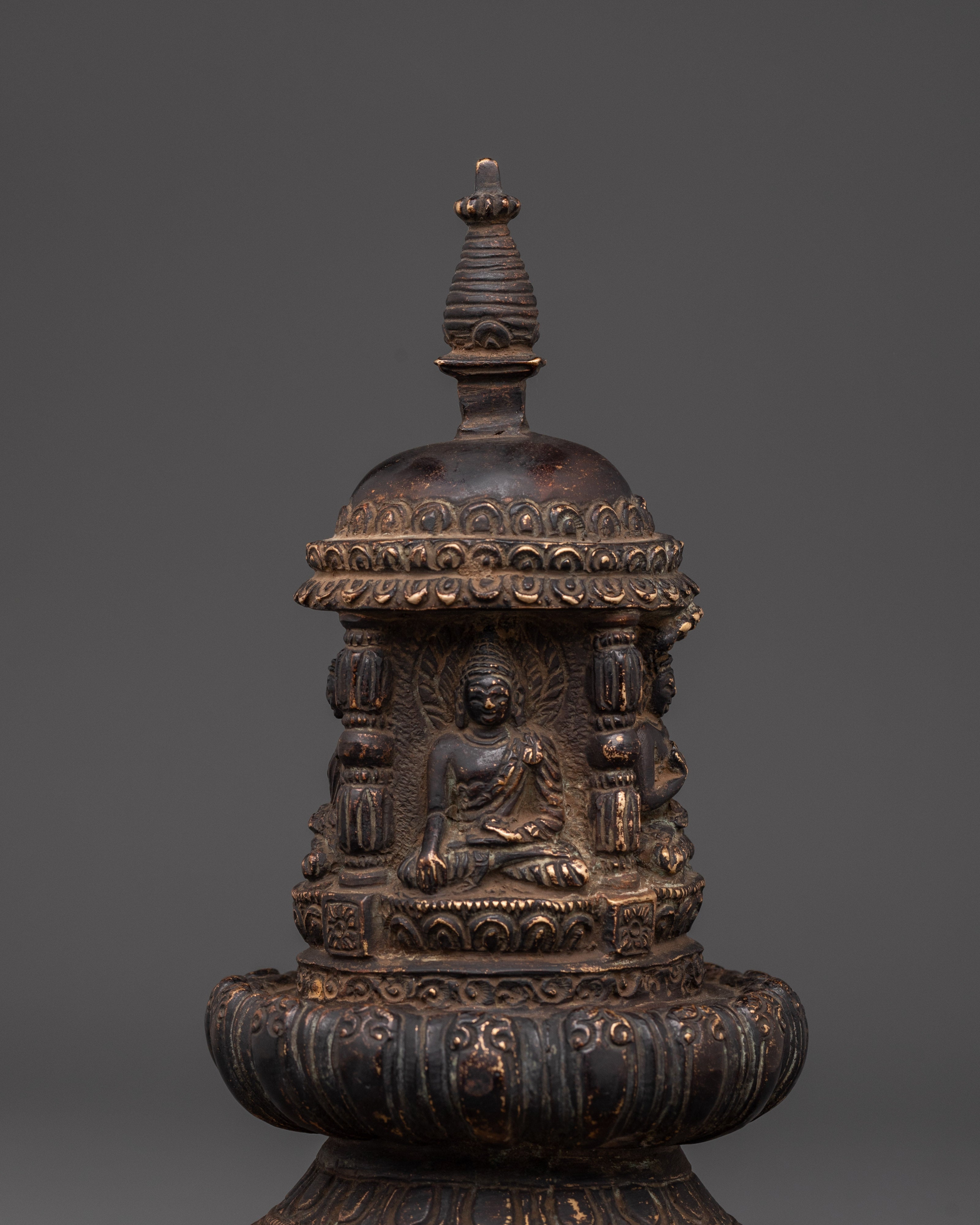 Spiritual Buddhist Stupa | Handcrafted Copper Stupa for Meditation