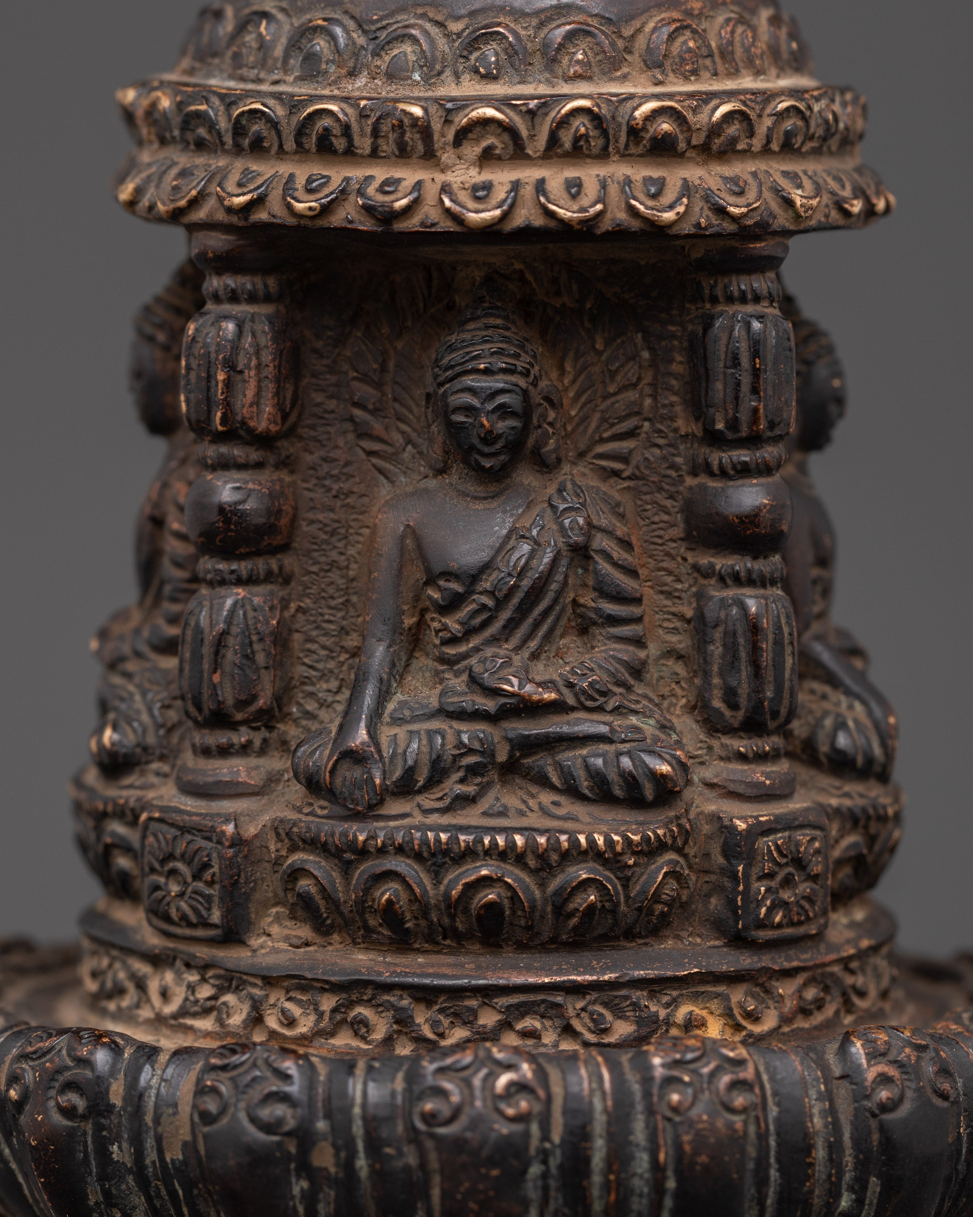 Spiritual Buddhist Stupa | Handcrafted Copper Stupa for Meditation