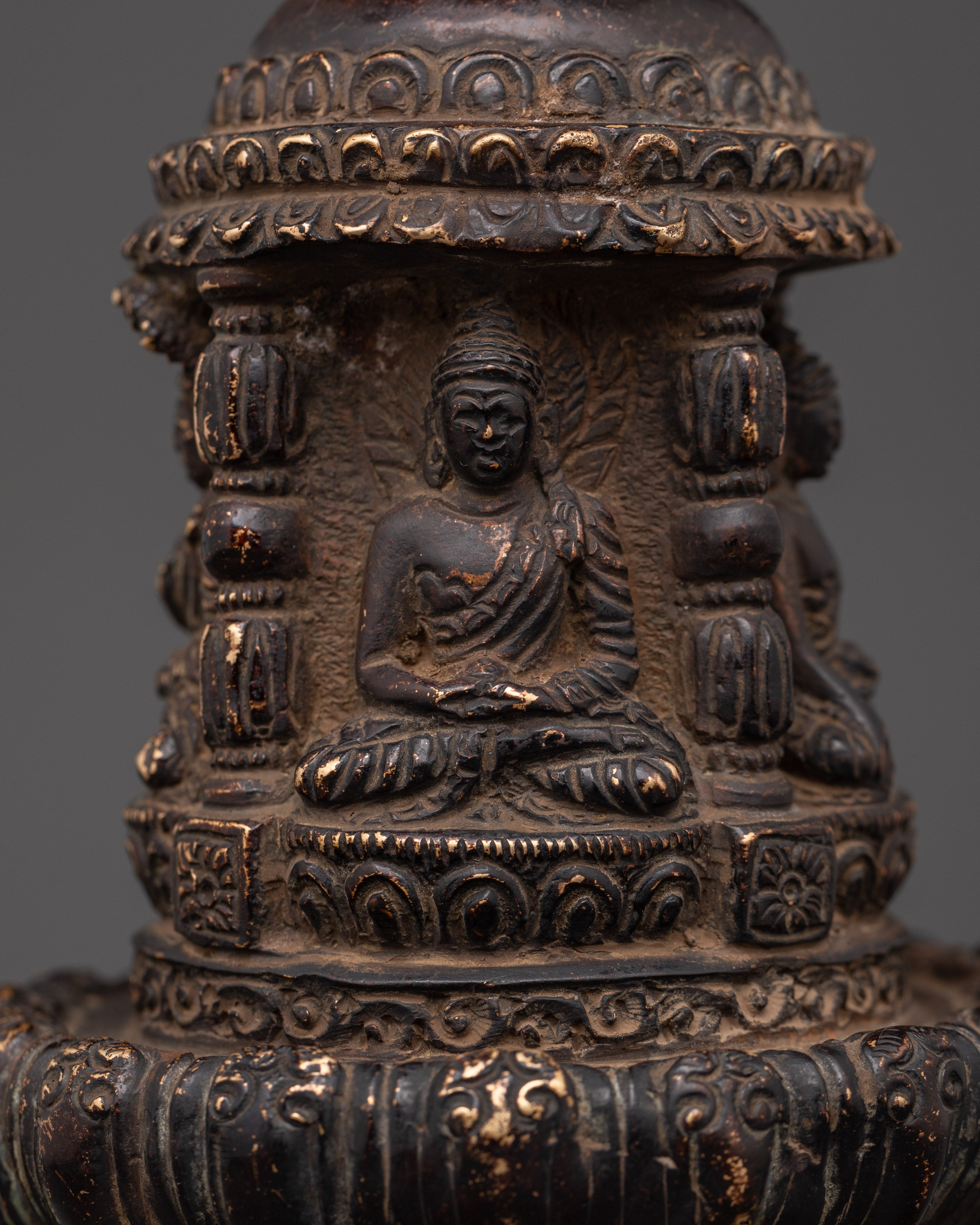 Spiritual Buddhist Stupa | Handcrafted Copper Stupa for Meditation
