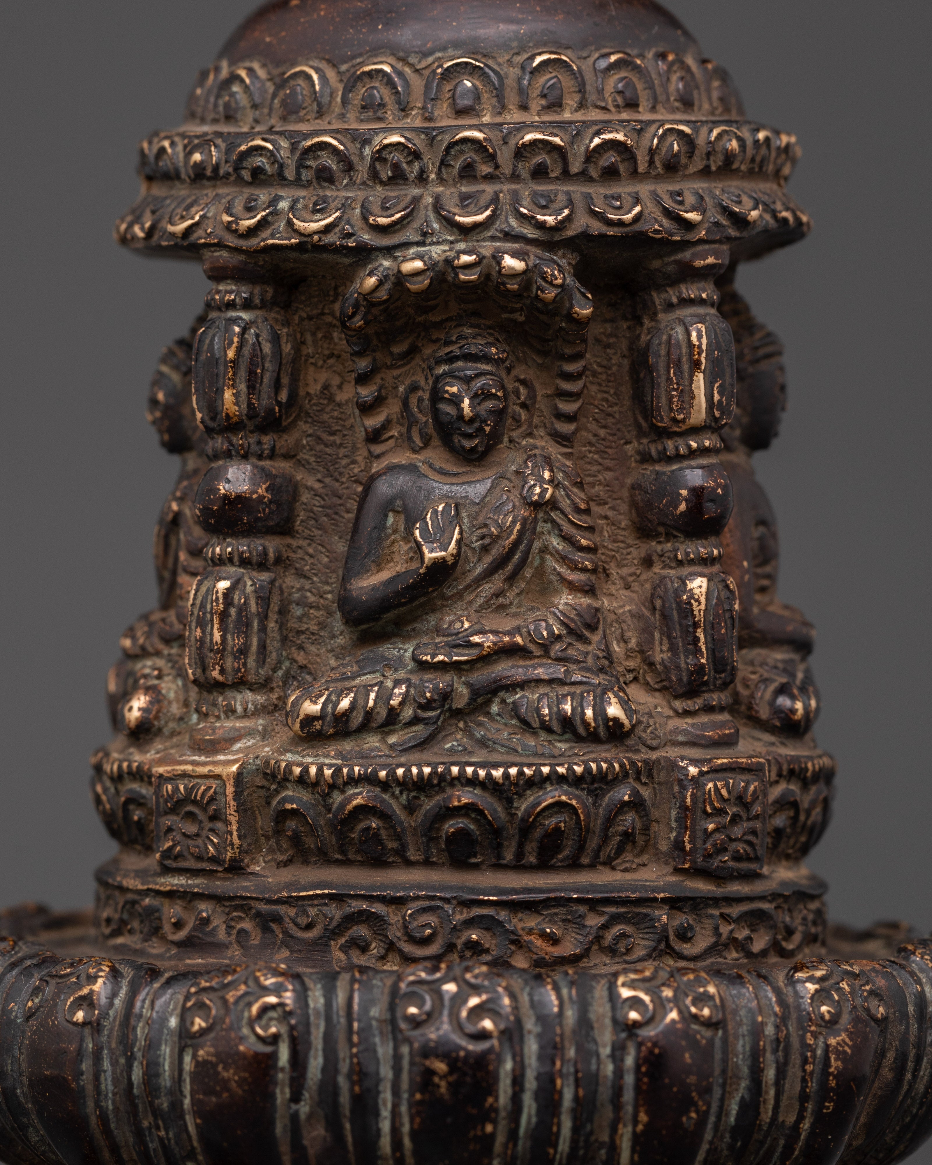 Spiritual Buddhist Stupa | Handcrafted Copper Stupa for Meditation