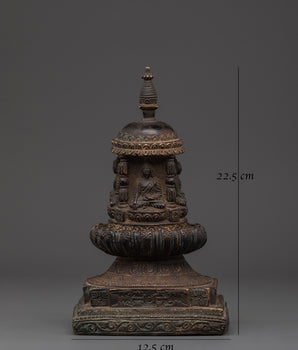 Spiritual Buddhist Stupa | Handcrafted Copper Stupa for Meditation