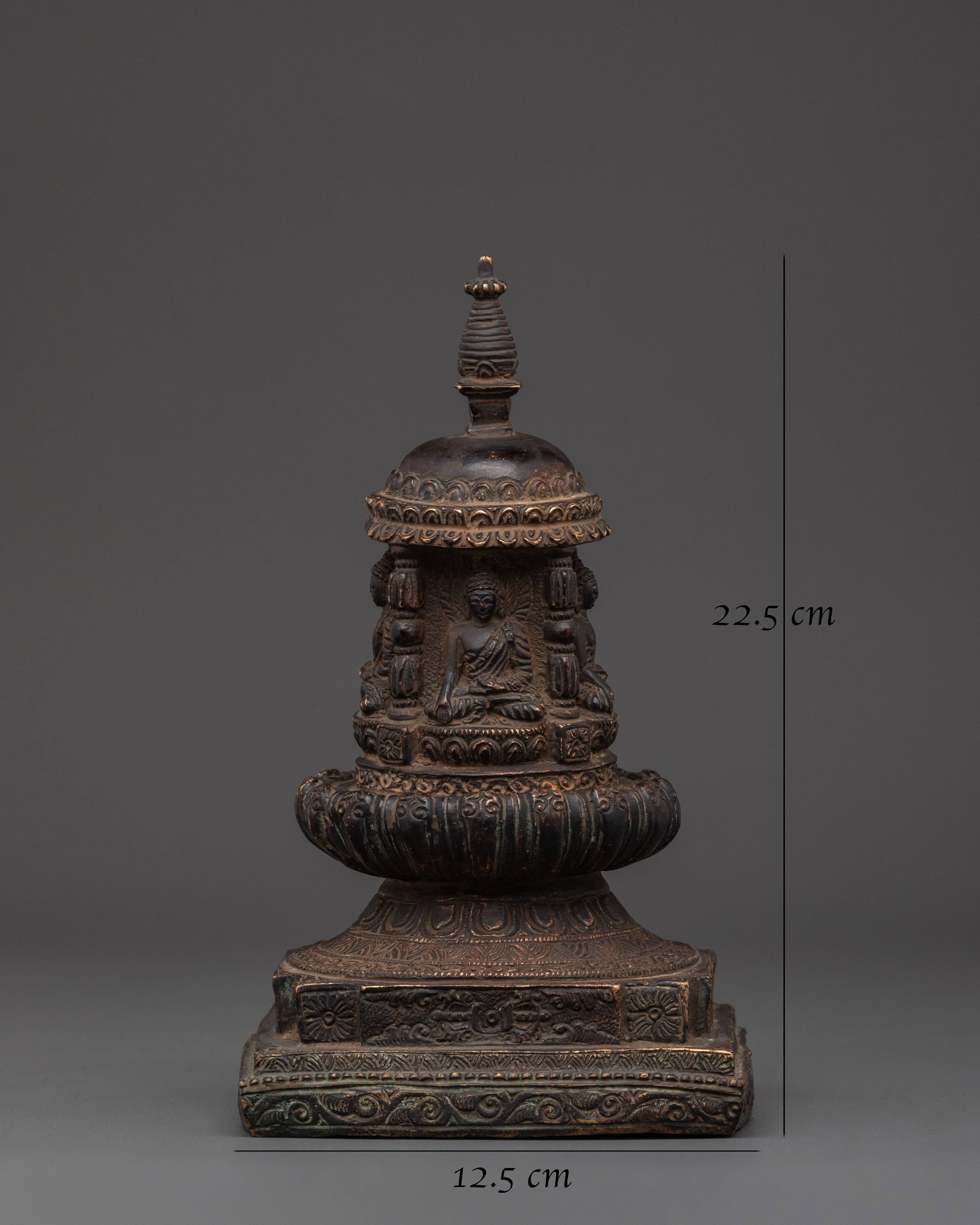 Spiritual Buddhist Stupa | Handcrafted Copper Stupa for Meditation
