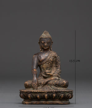 Handcrafted Copper Shakyamuni Buddha Statue | Buddha Figure For Positive Energy