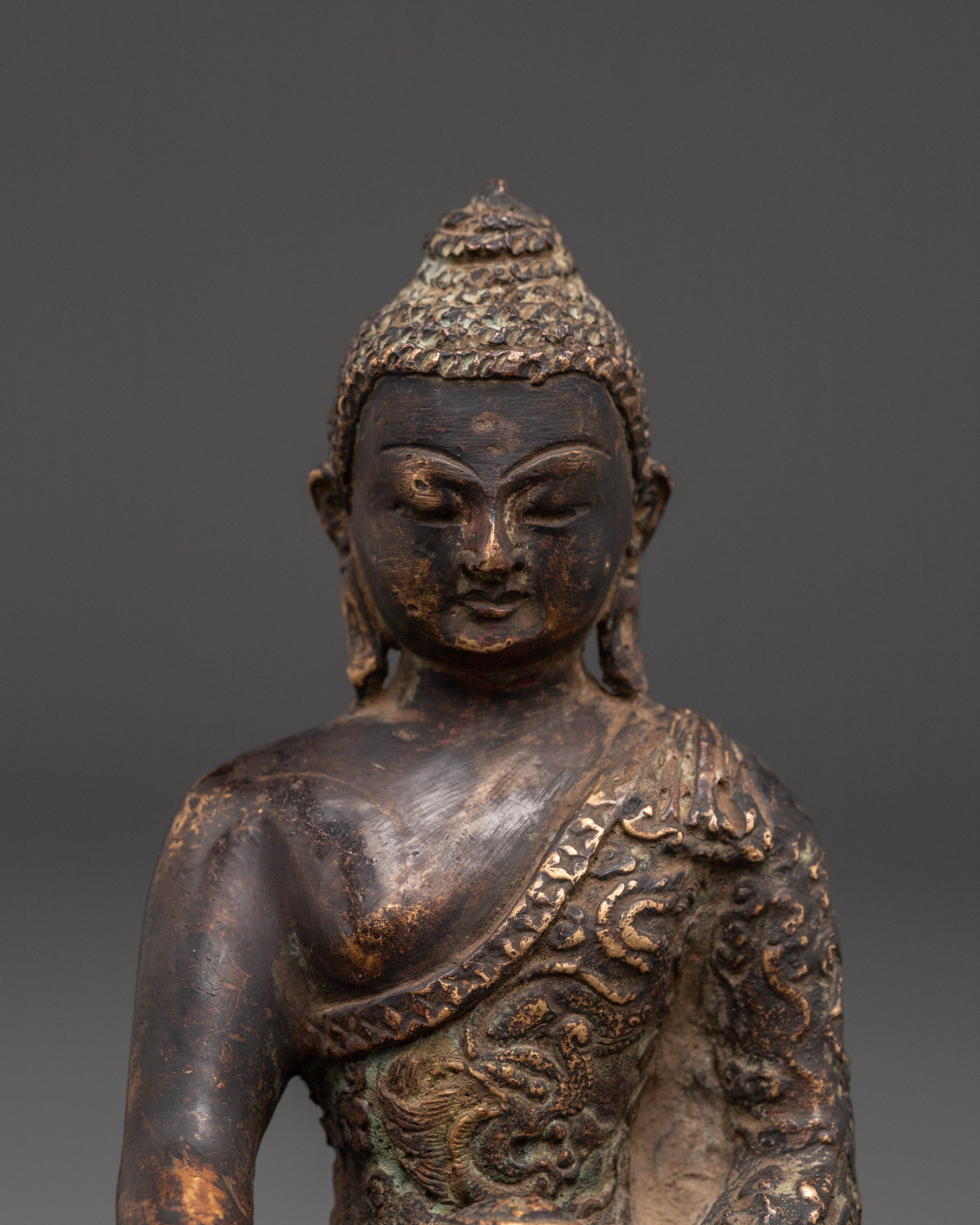 Handcrafted Copper Shakyamuni Buddha Statue | Buddha Figure For Positive Energy