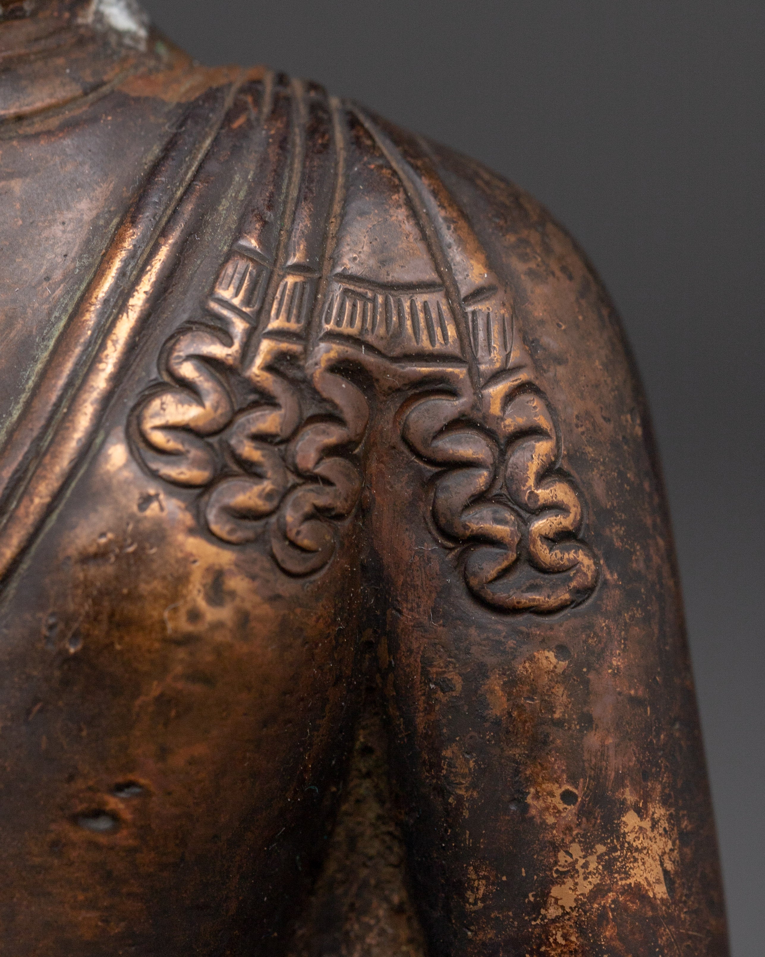 20cm Shakyamuni Buddha Statue | Antique Copper Buddha for Altar